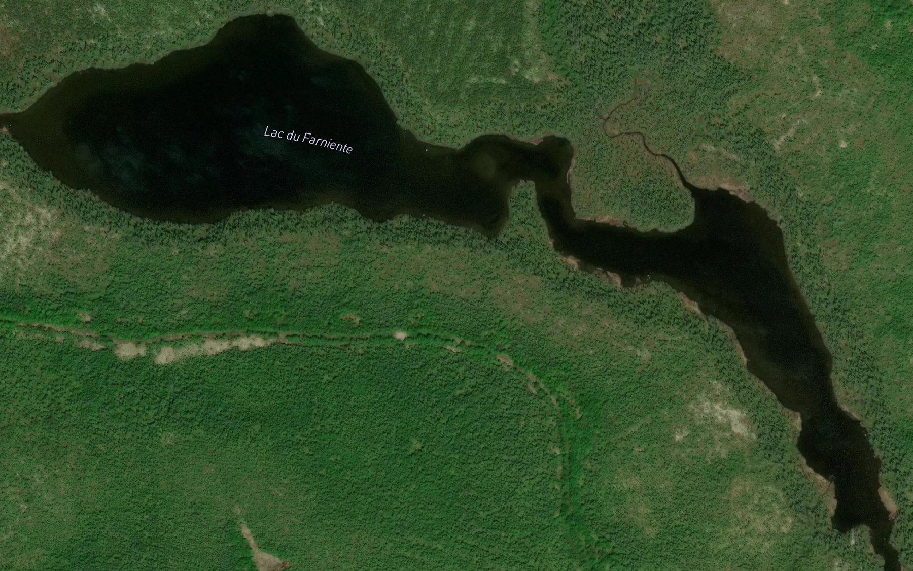 Satellite map of the Lac du Farniente