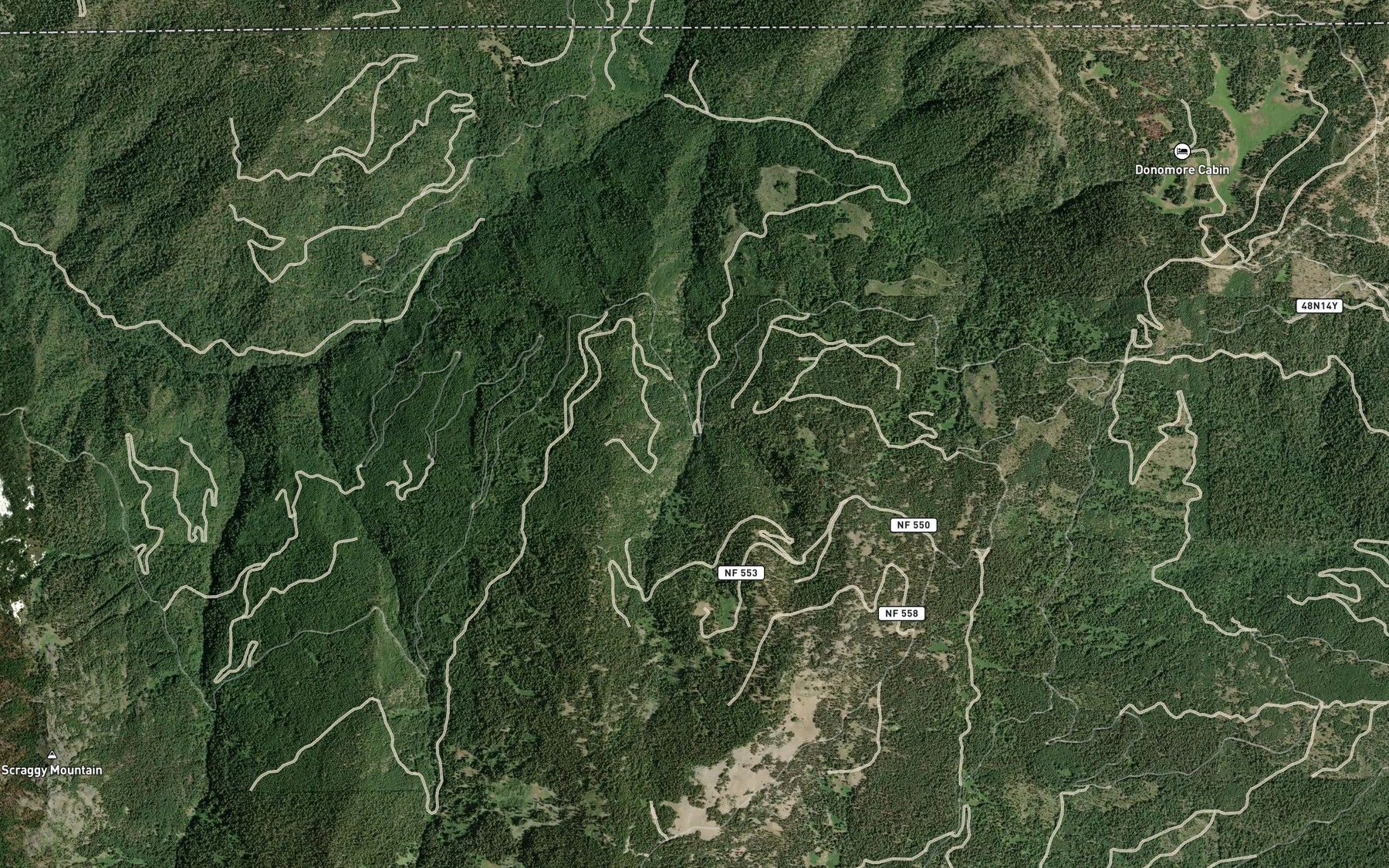 Satellite map of the East Dog Fork