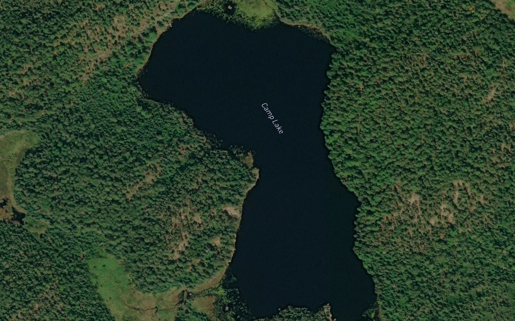 Satellite map of the Camp Lake