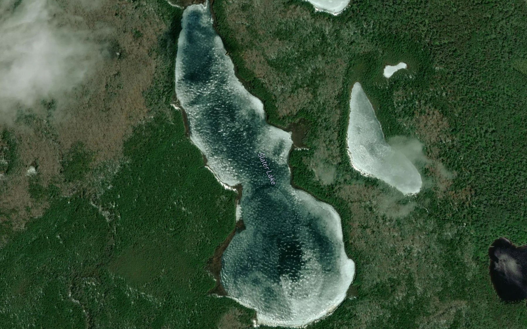Satellite map of the Slater Lake