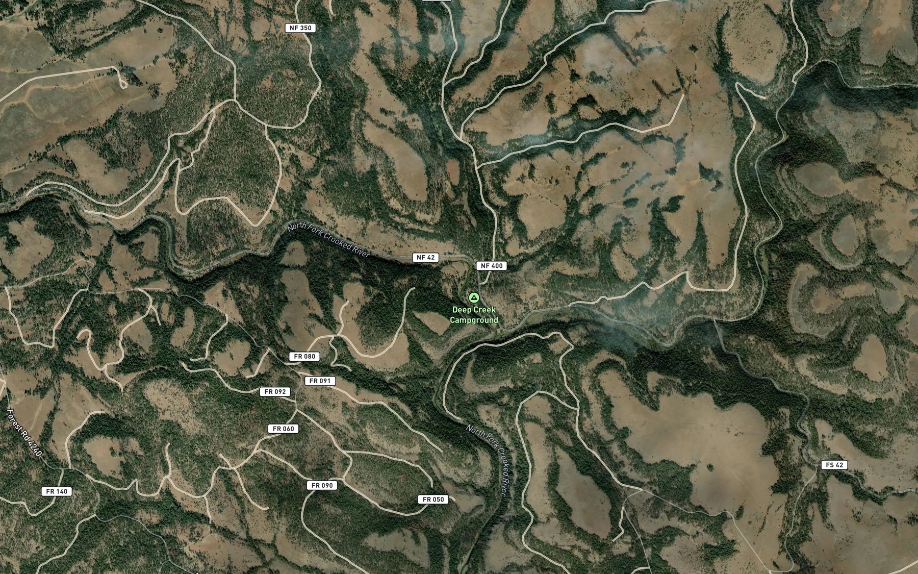 Satellite map of the Porter Creek