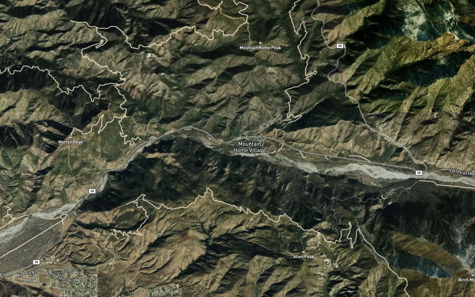 Satellite map of the Mountain Home Creek
