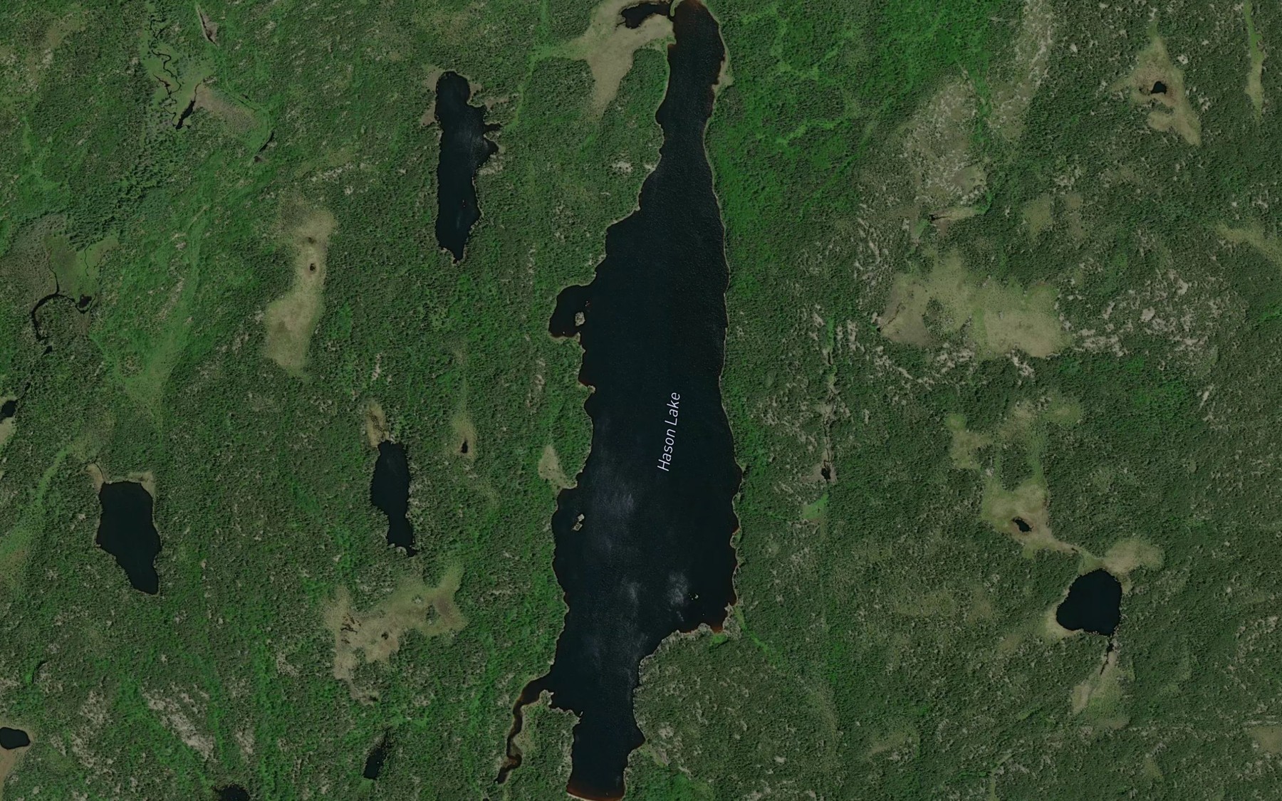 Satellite map of the Hanson Lake