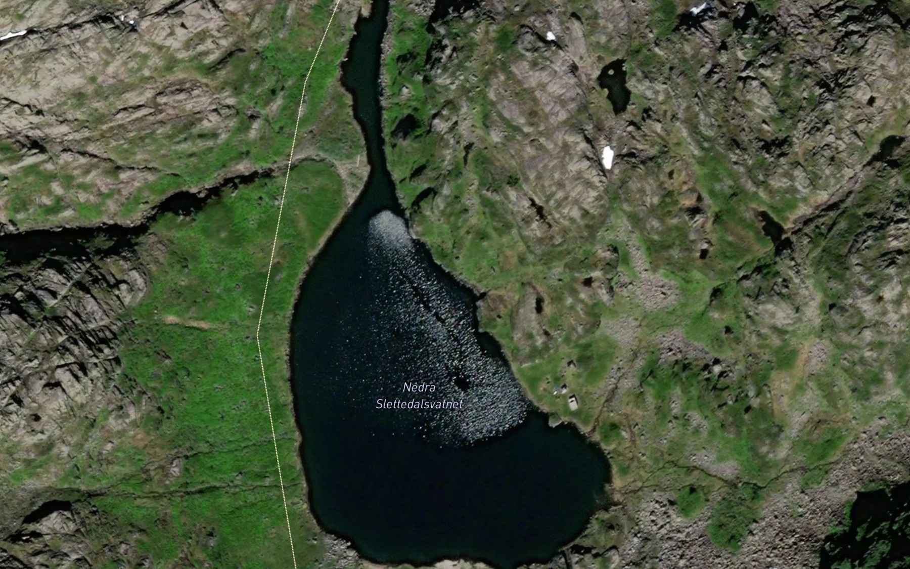Satellite map of the Nedra Slettedalsvatnet