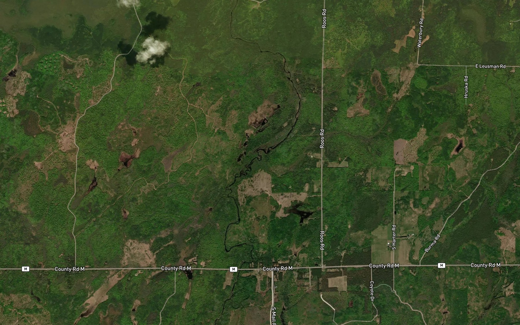 Satellite map of the Buckety Creek