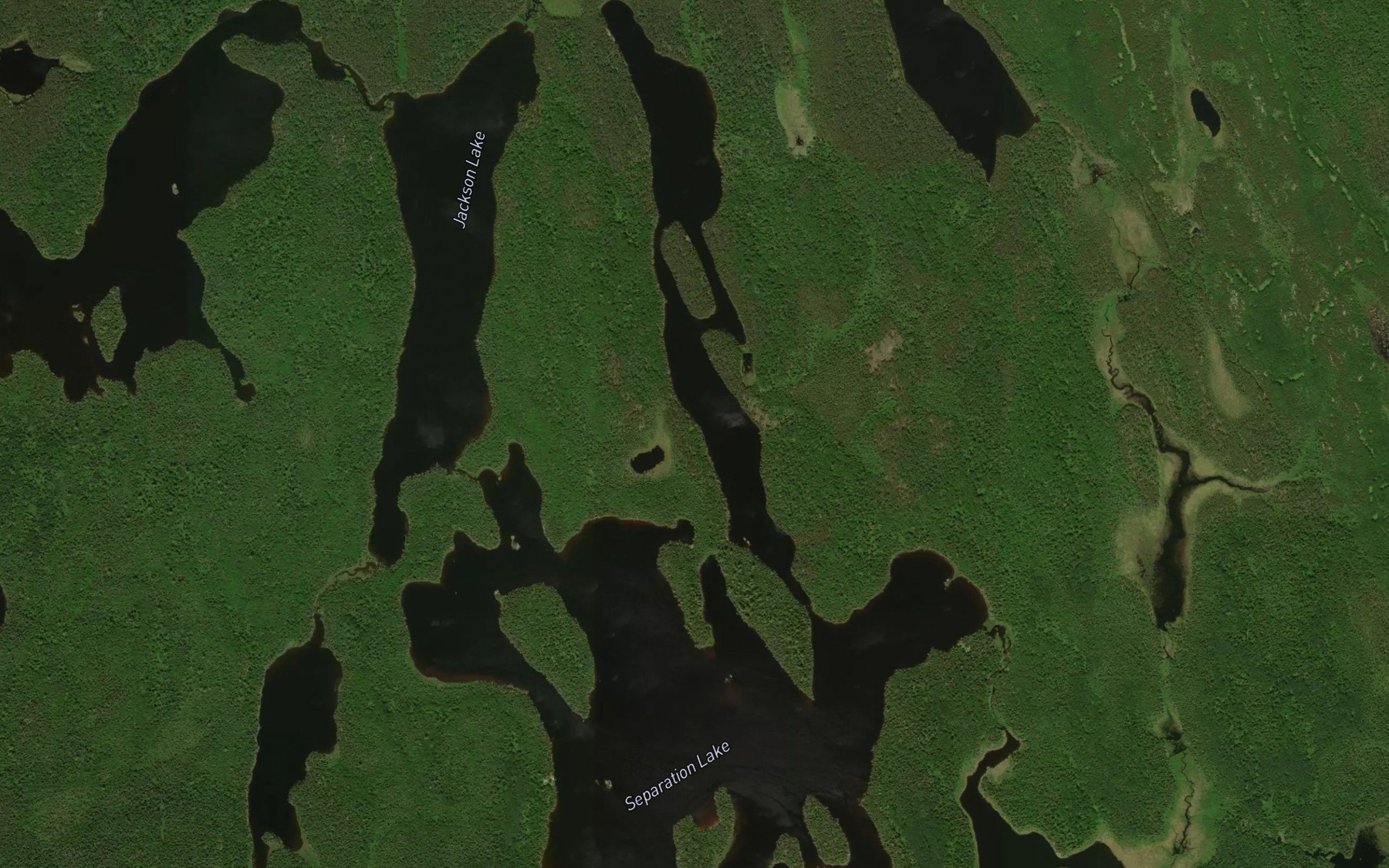 Satellite map of the Separation Lake