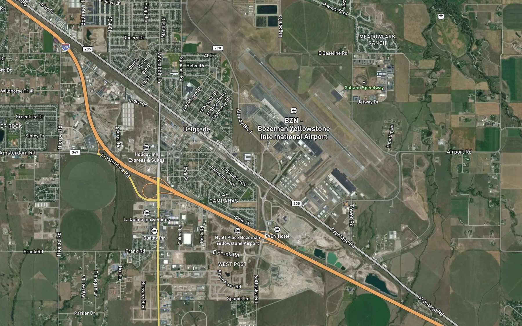 Satellite map of the Spain Ferris Fork Ditch