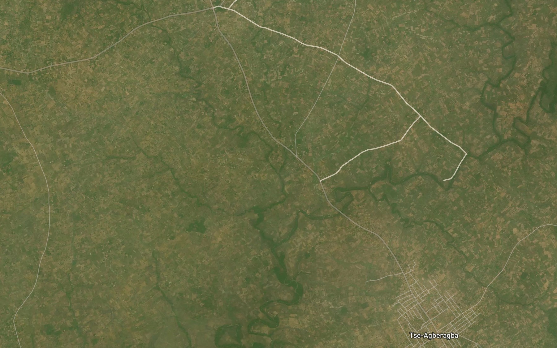 Satellite map of the Agbu River