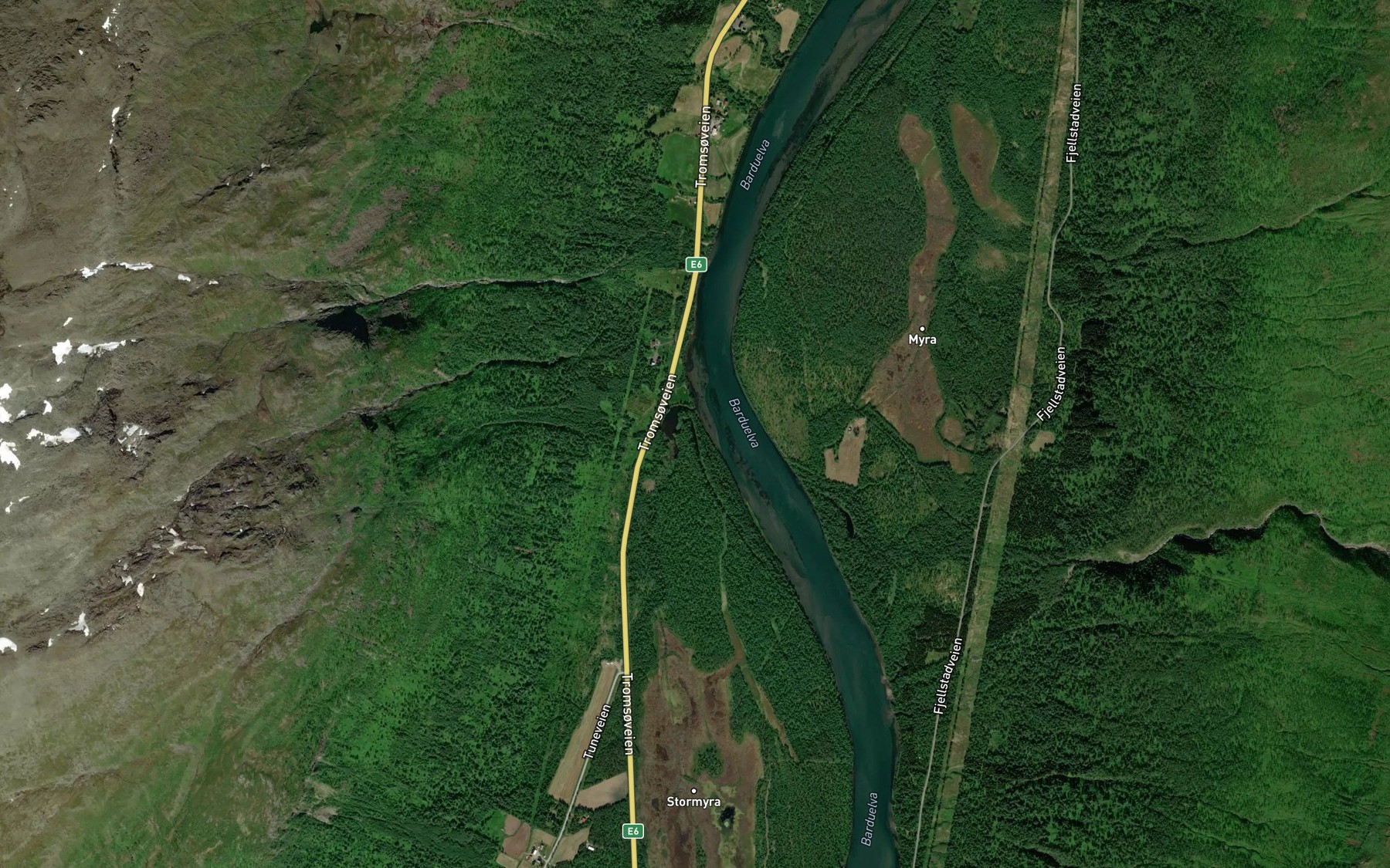 Satellite map of the Veslkvisla