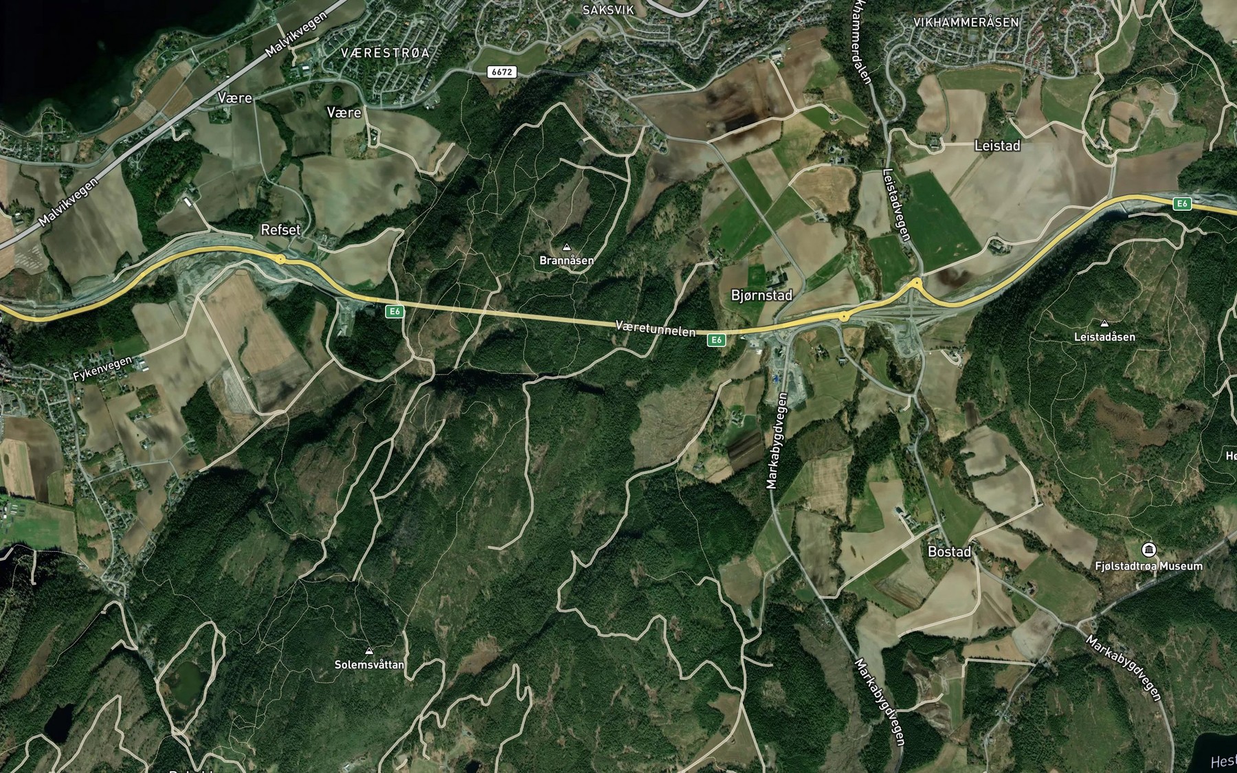 Satellite map of the Oyasbrubekken