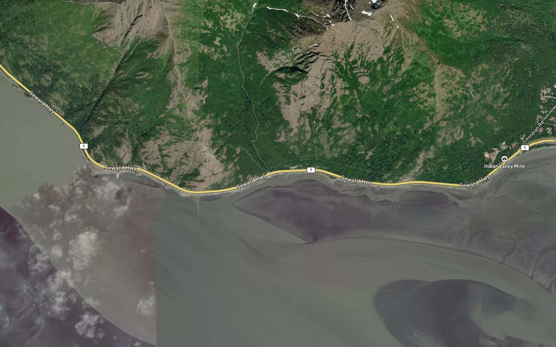 Satellite map of the Falls Creek