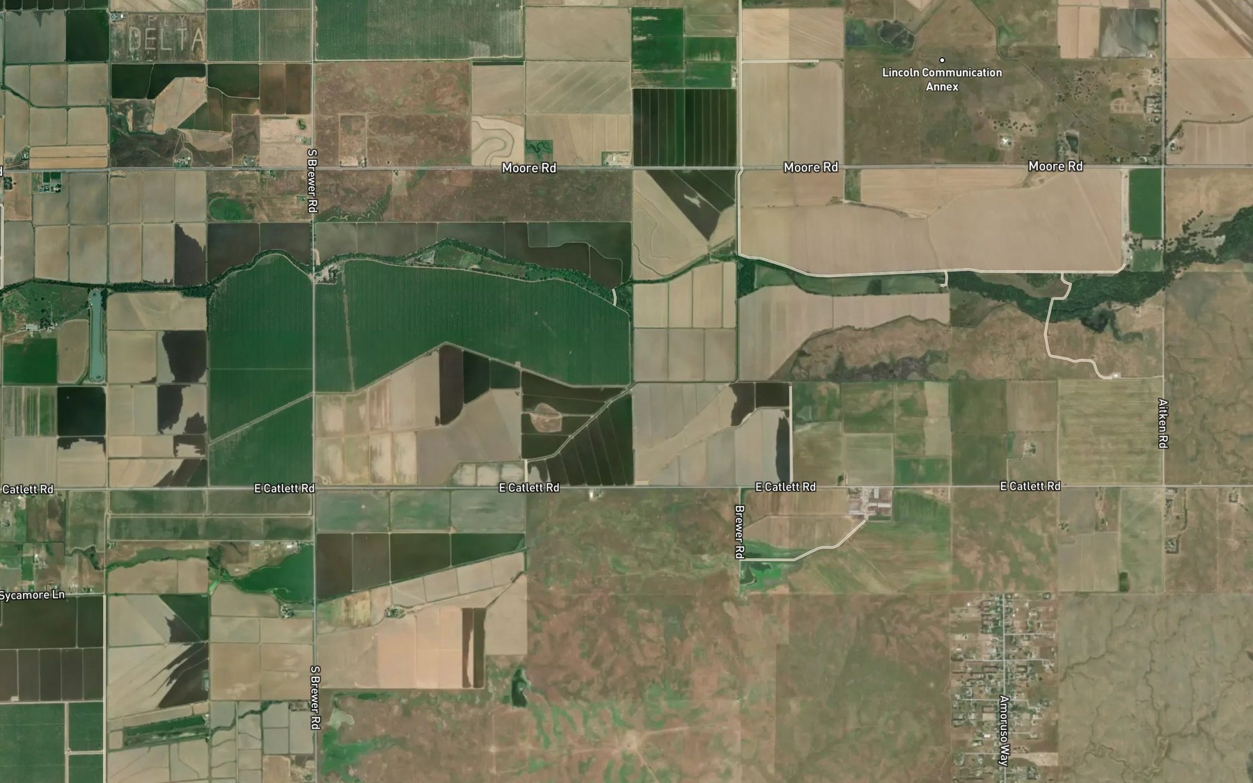 Satellite map of the South Sutter Ditch