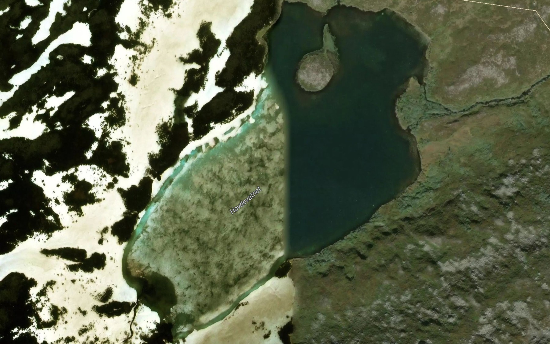 Satellite map of the Hovdevatnet