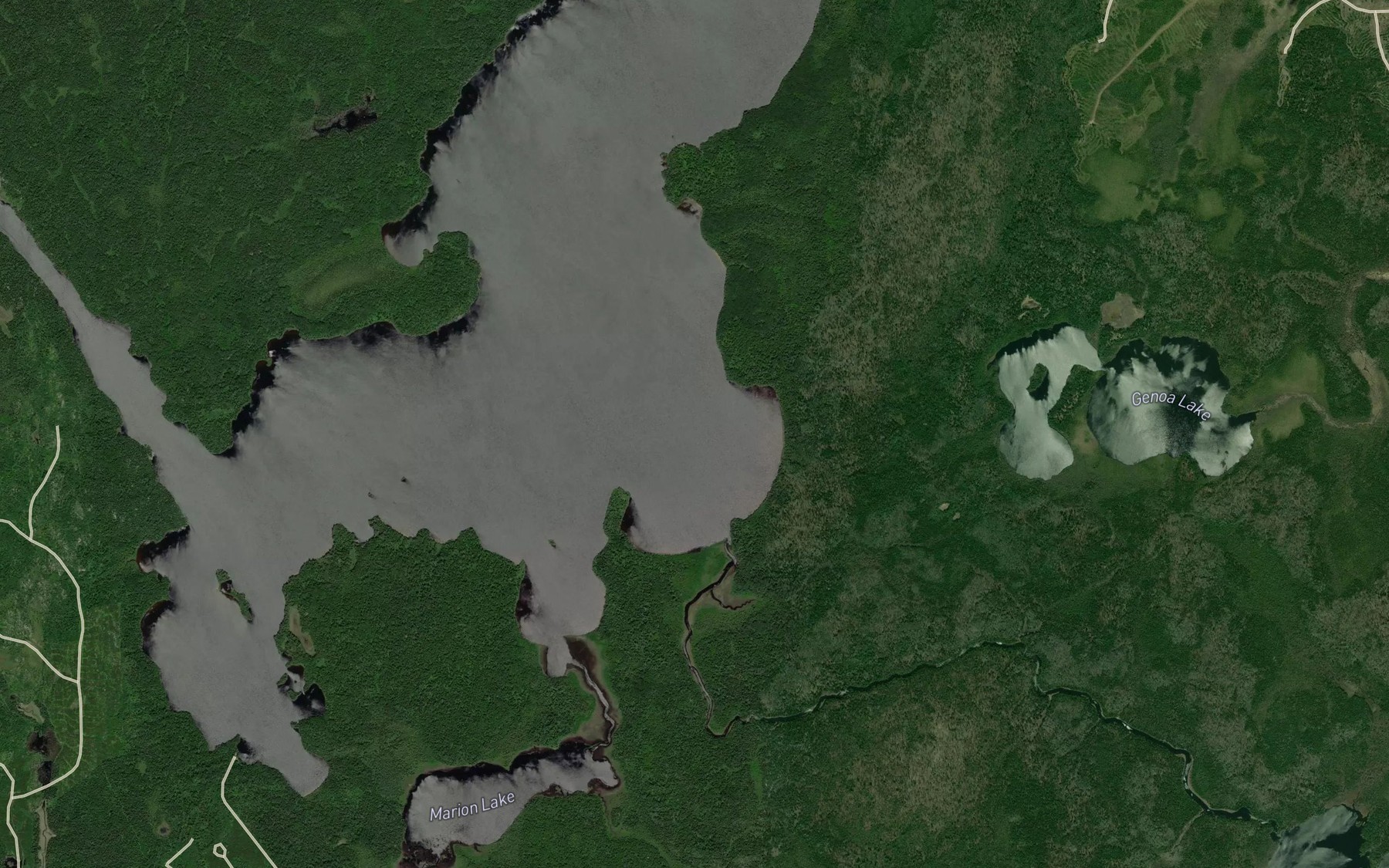 Satellite map of the Rice River