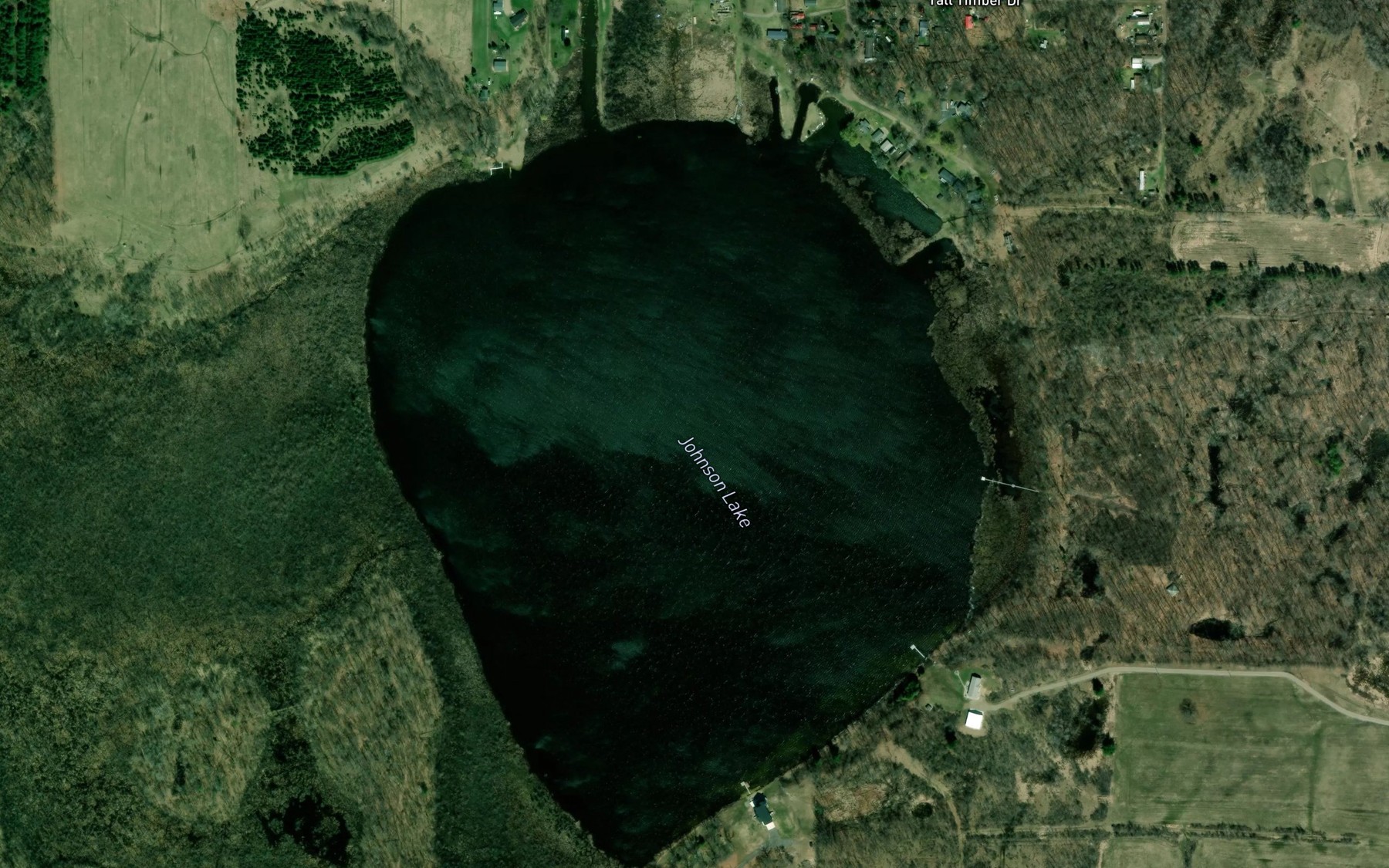 Satellite map of the Johnson Lake
