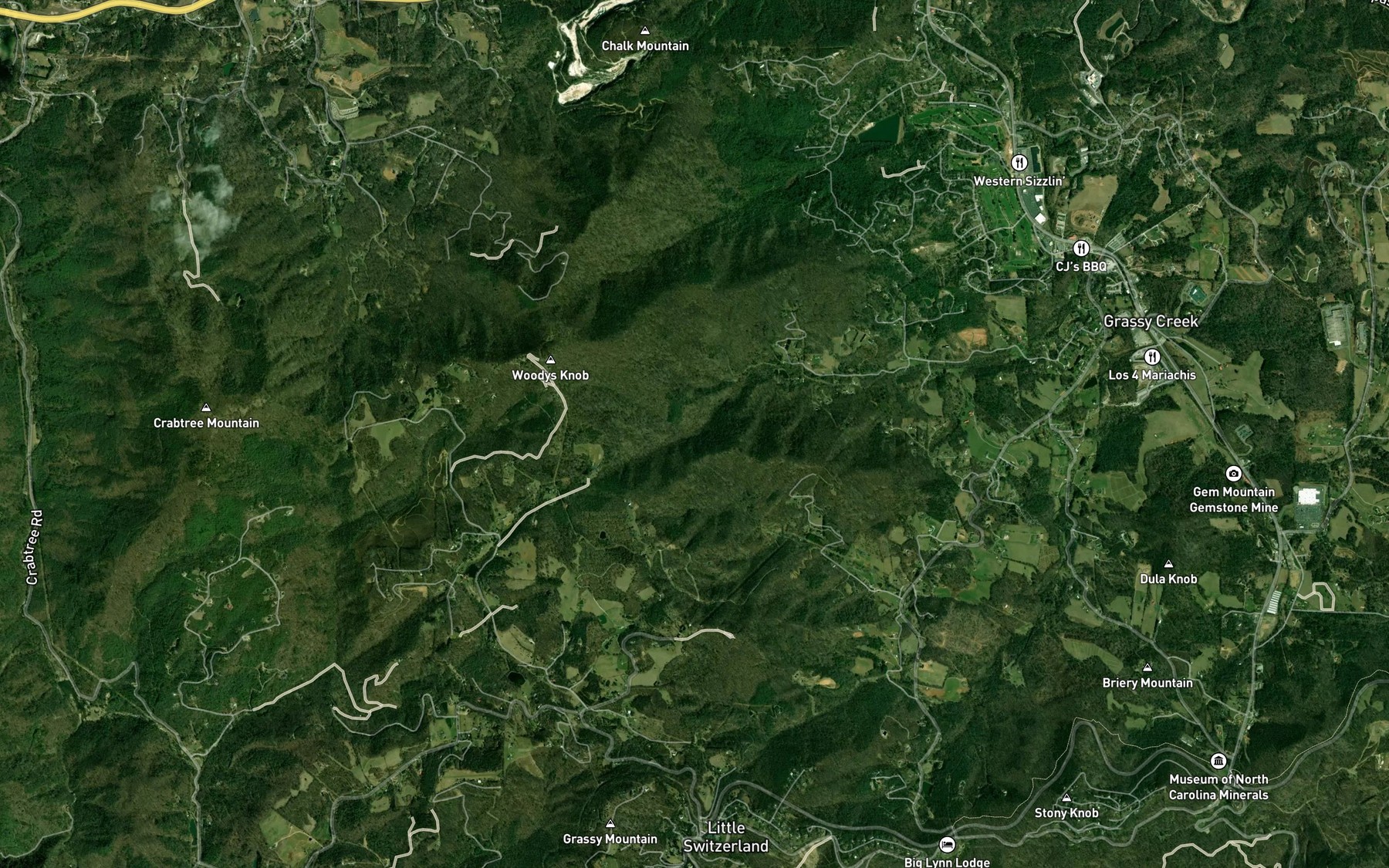 Satellite map of the Rockhouse Creek
