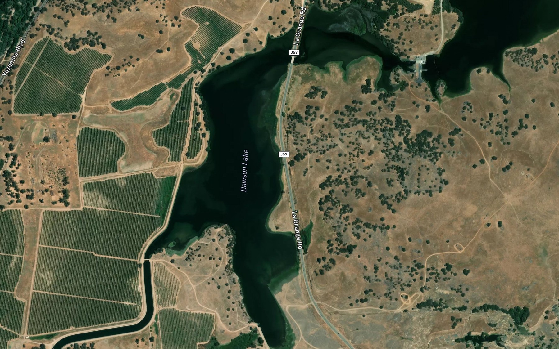 Satellite map of the Dawson Lake