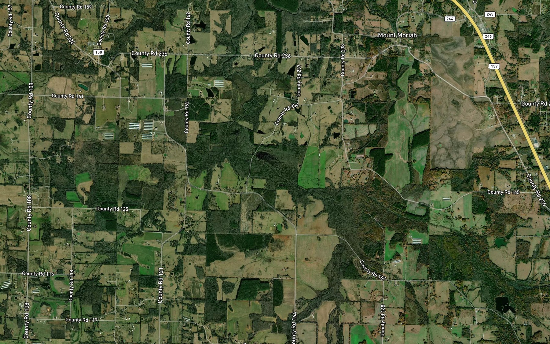 Satellite map of the Sulphur Spring Branch