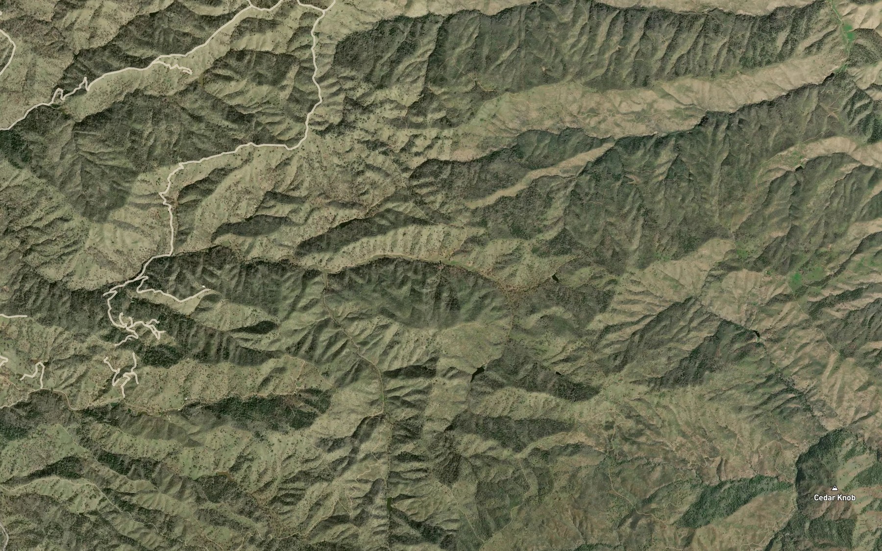 Satellite map of the Bluerock Spring