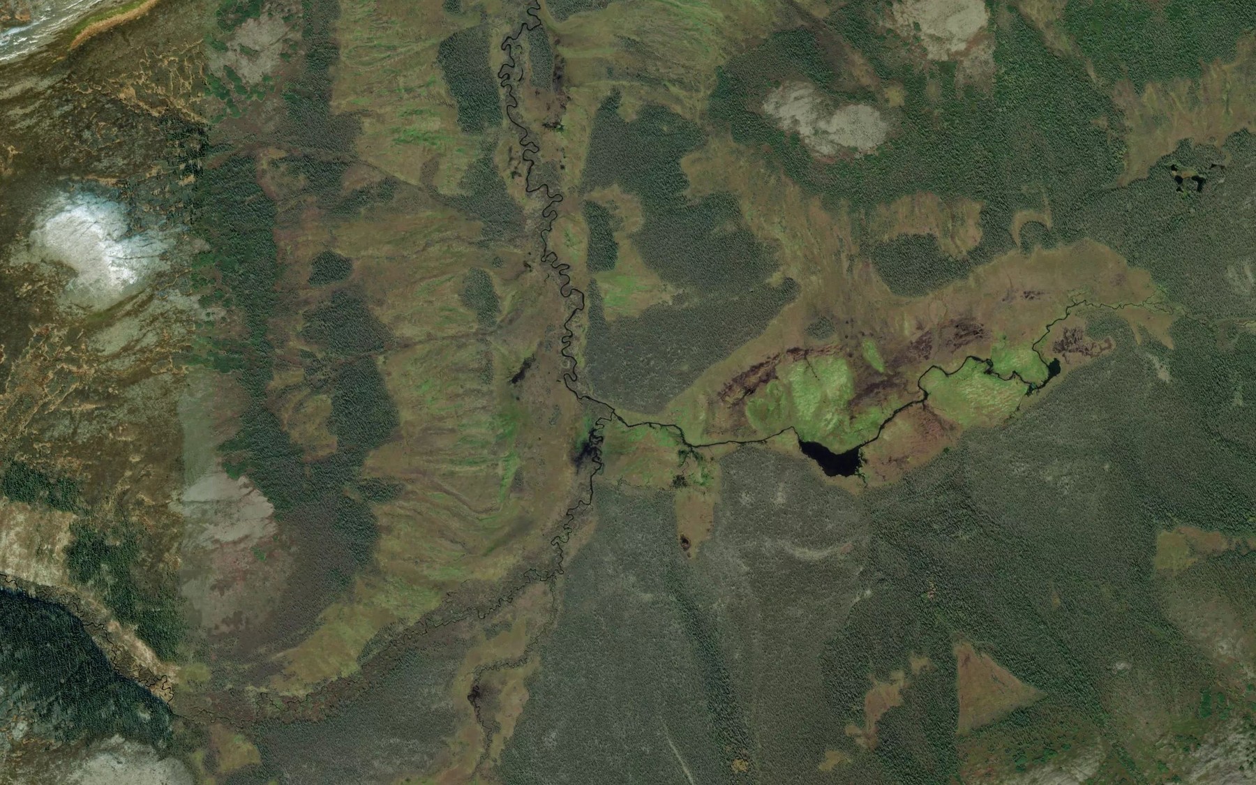 Satellite map of the Chanuk Creek