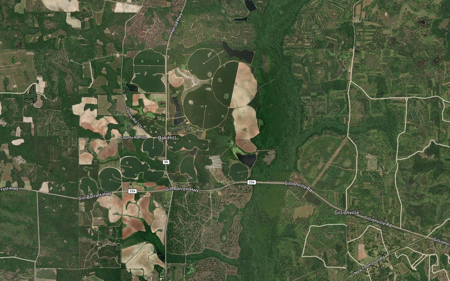 Satellite map of the Vincey Branch