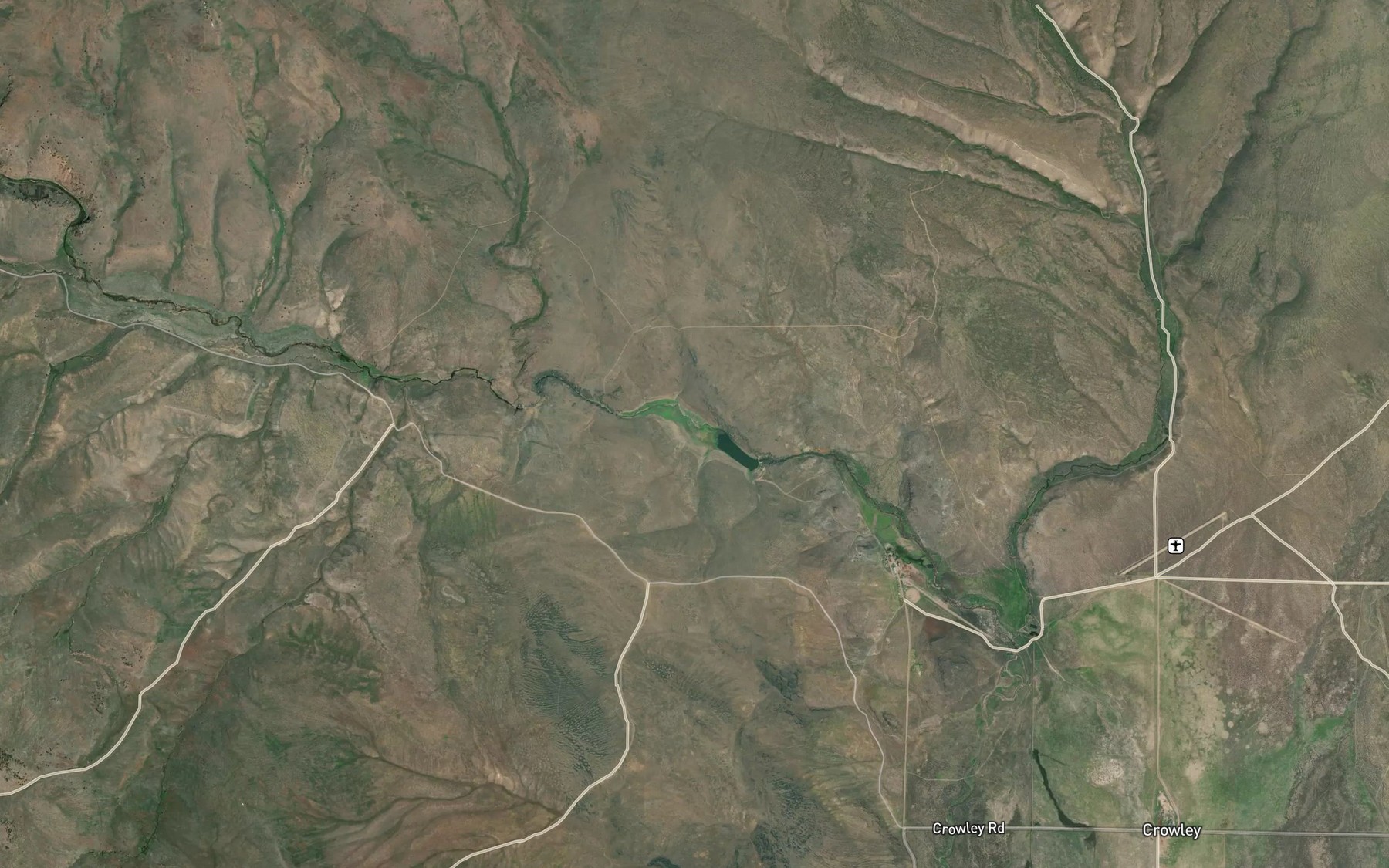 Satellite map of the Crowley Reservoir
