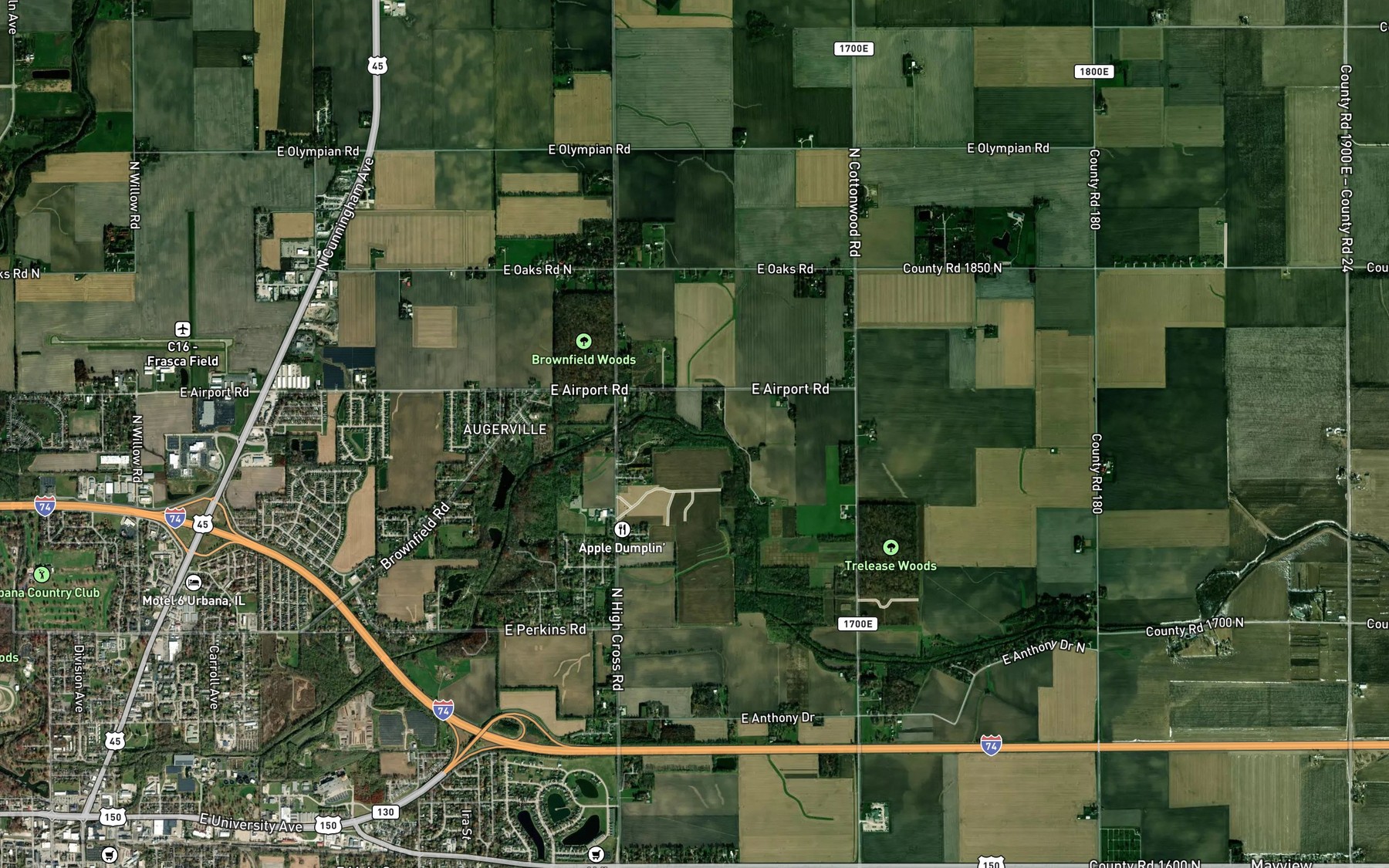 Satellite map of the Saline Branch Drainage Ditch