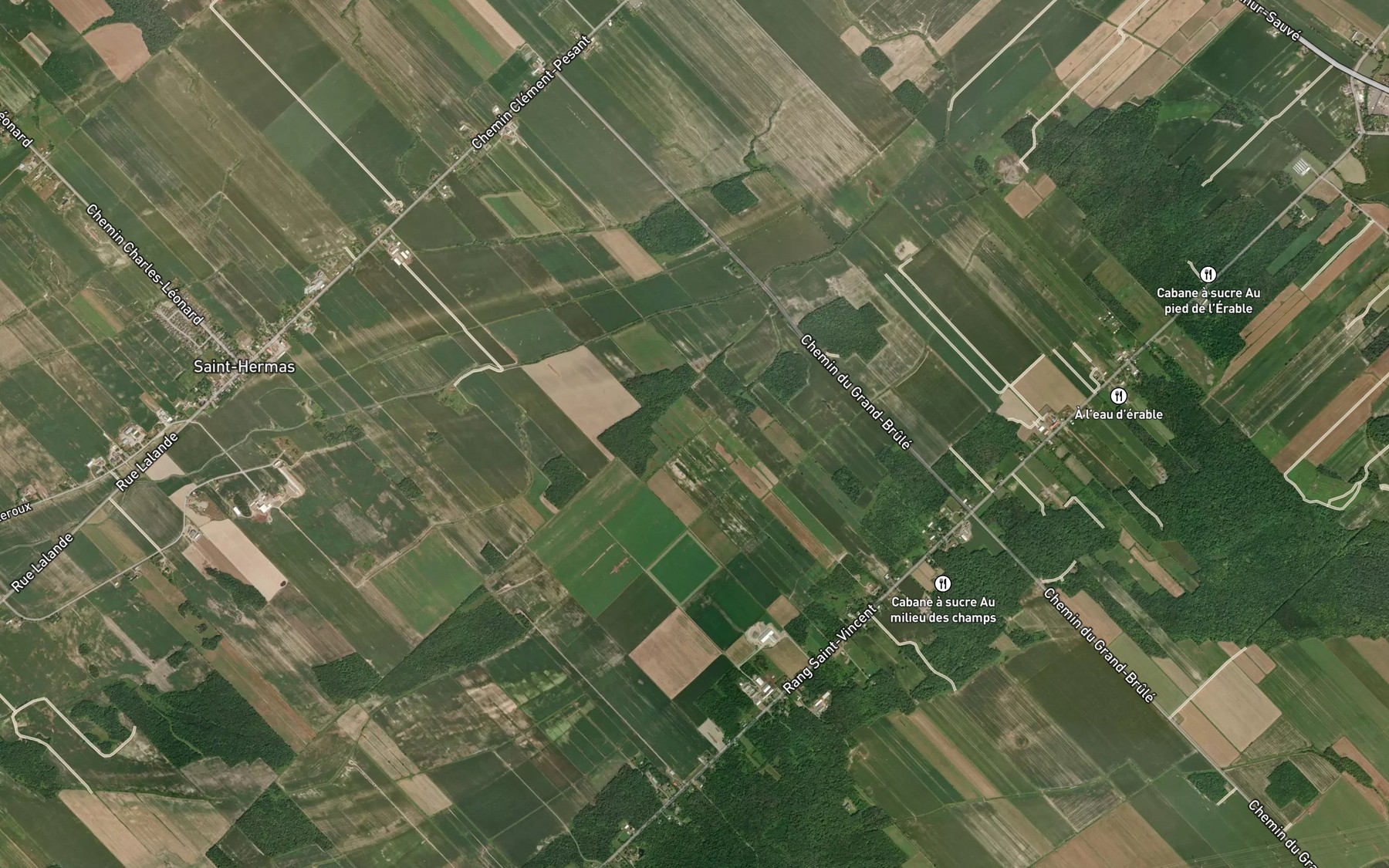Satellite map of the Ruisseau Levert
