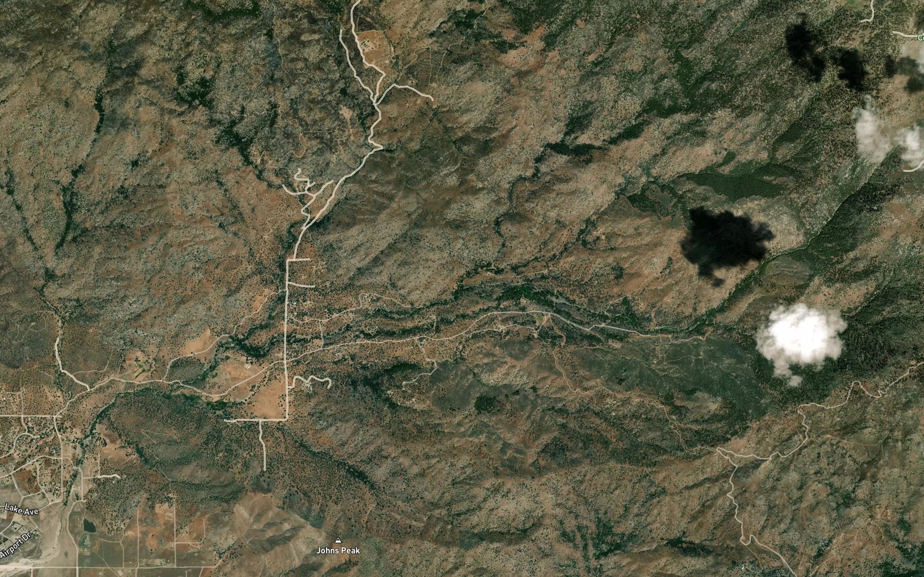Satellite map of the Thompson Creek