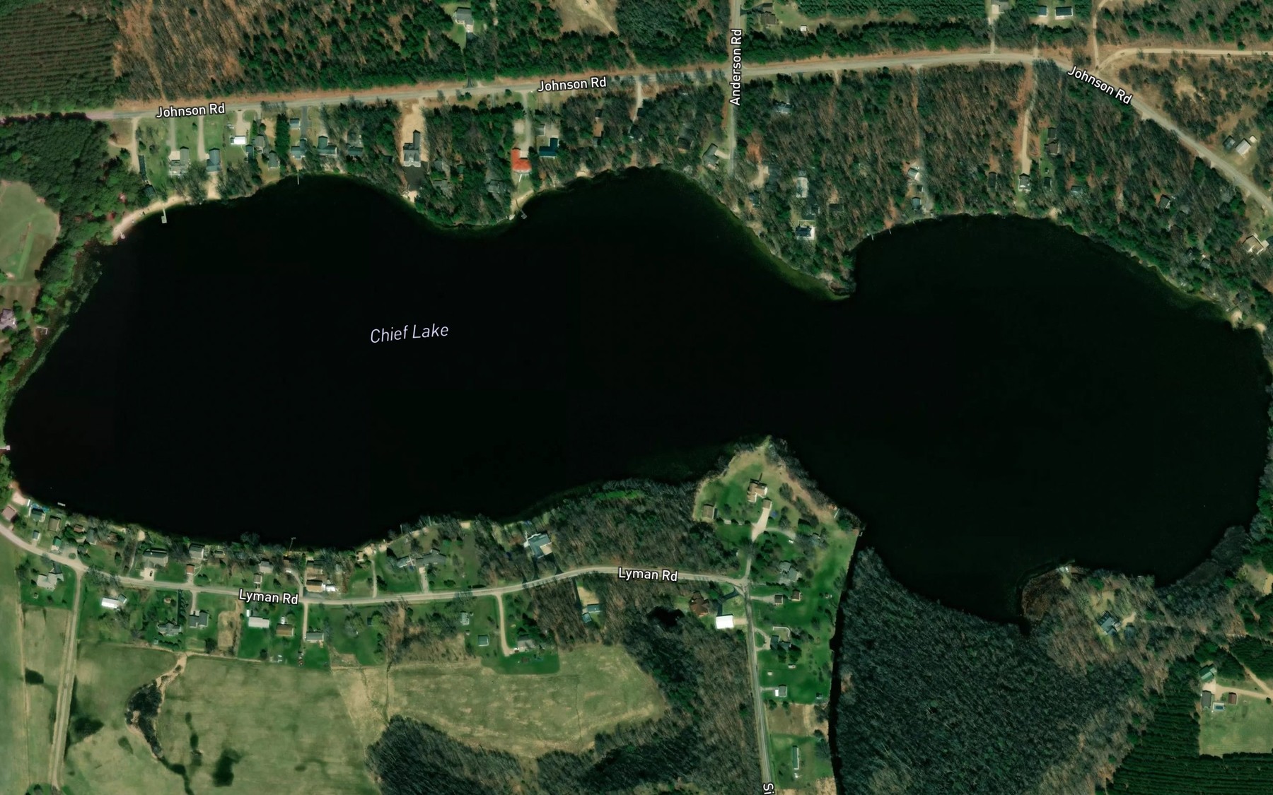 Satellite map of the Chief Lake