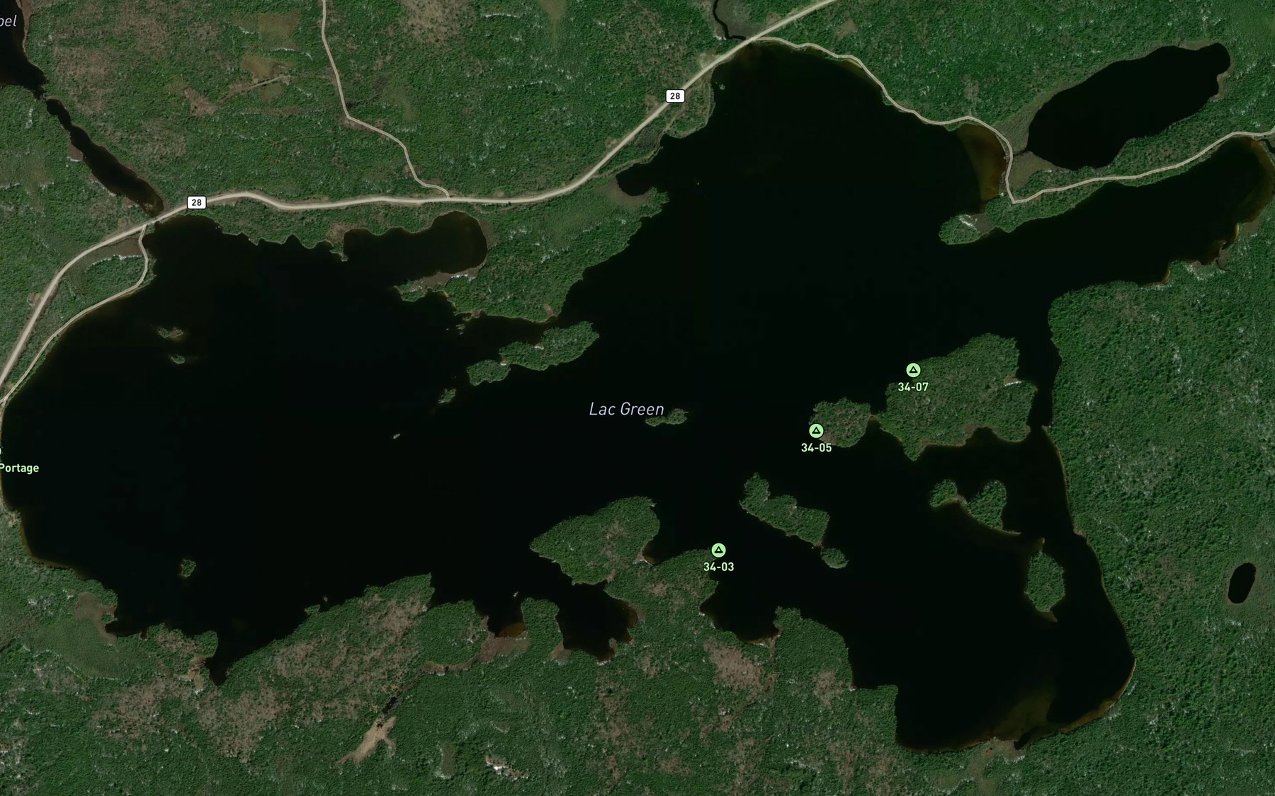 Satellite map of the Lac du Portage
