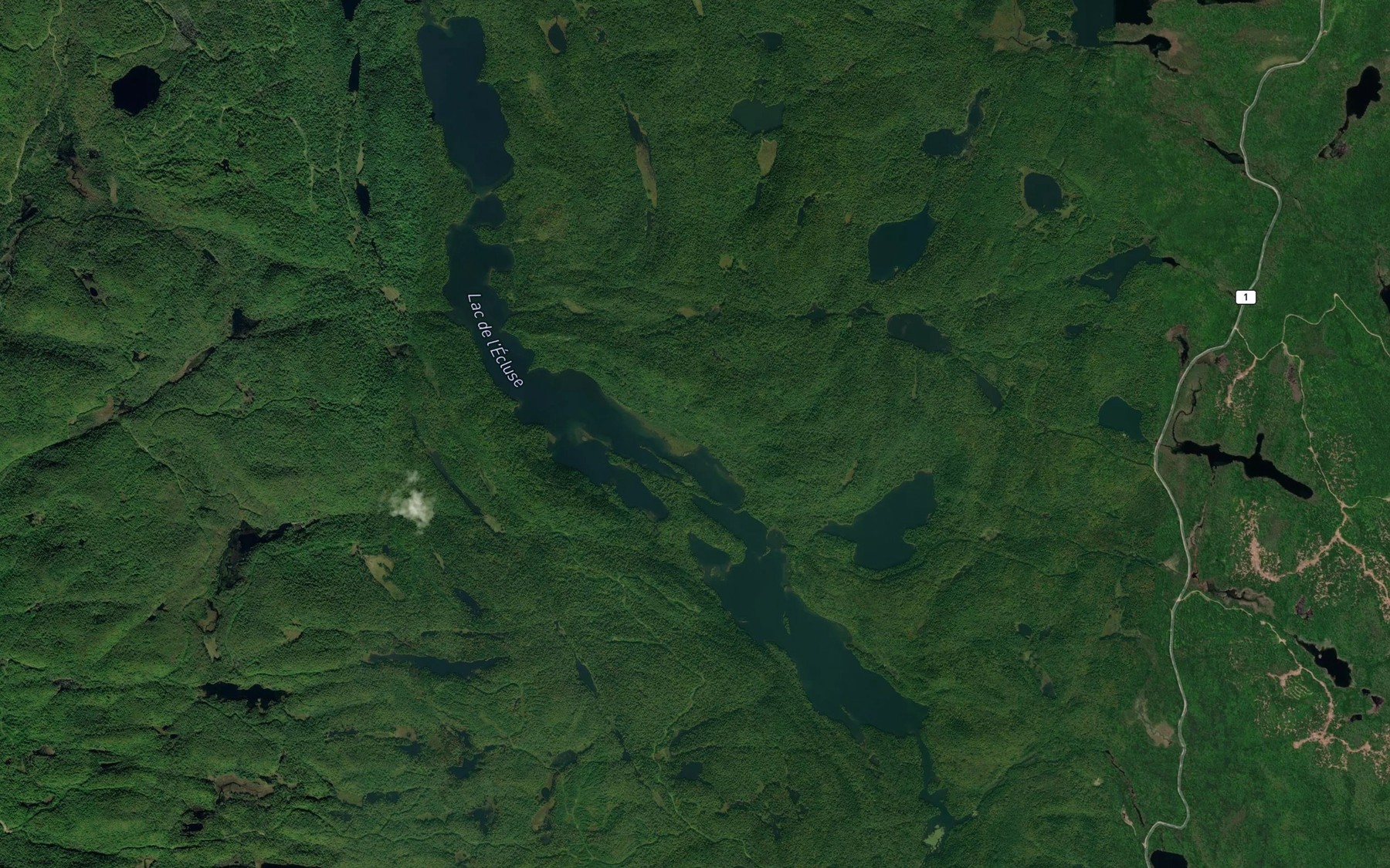 Satellite map of the Lac de l'Ecluse