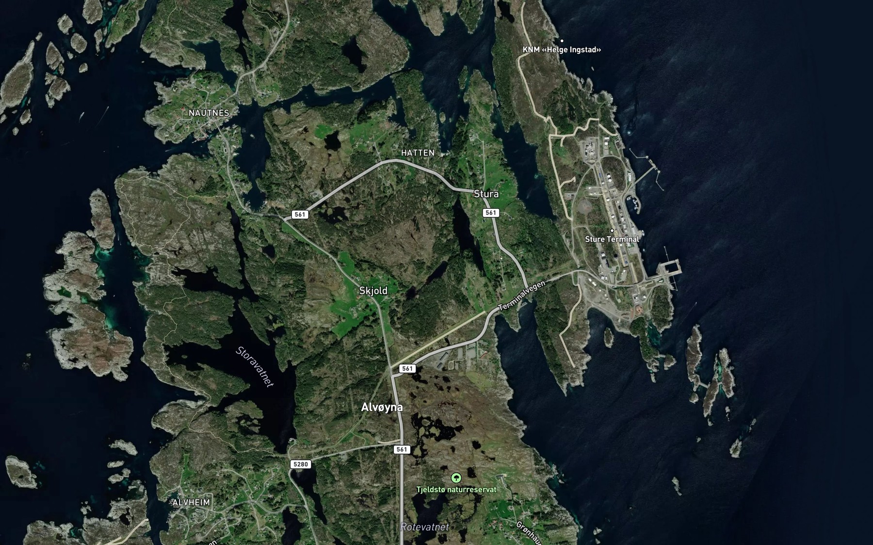 Satellite map of the Inste Tjorna