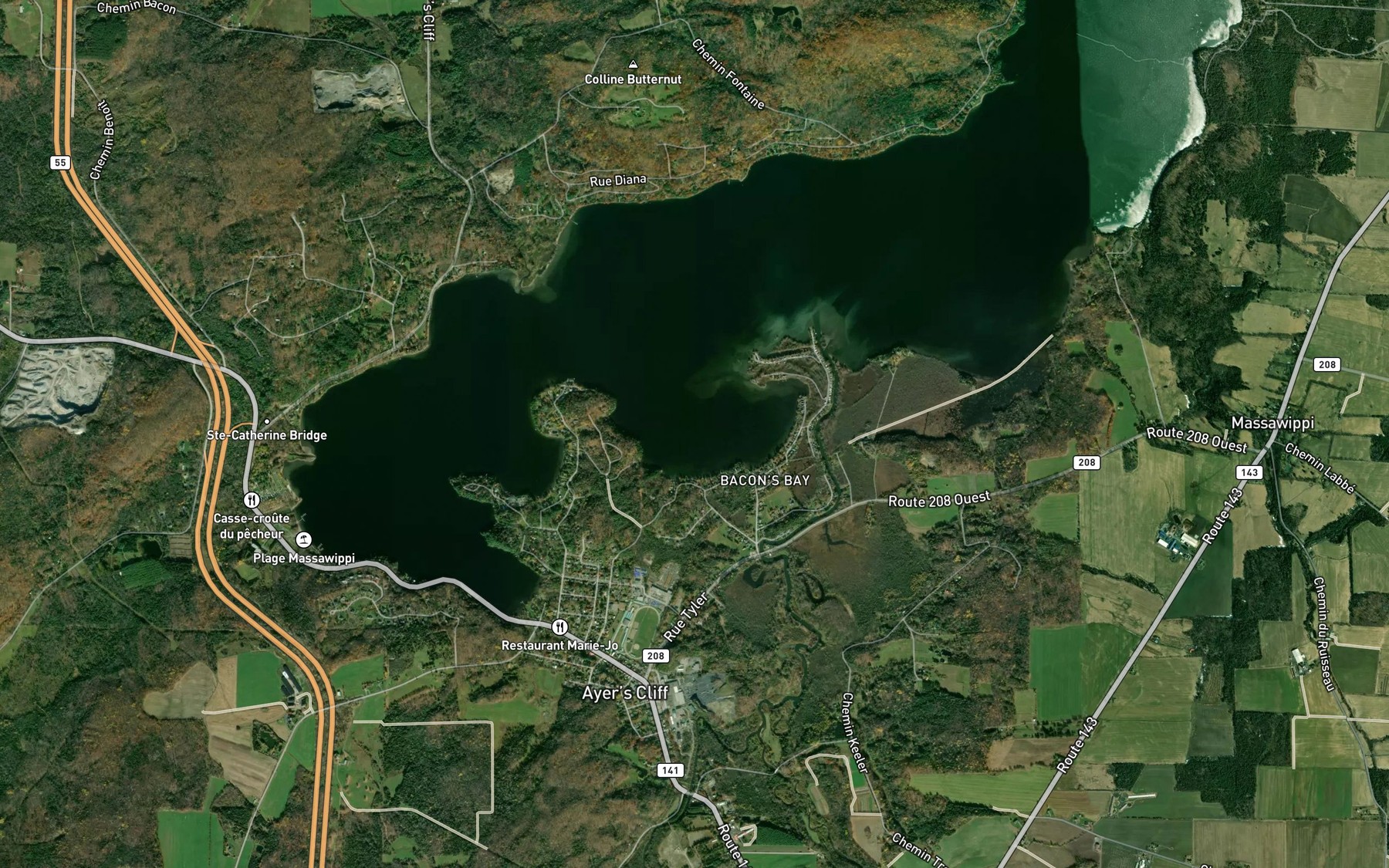 Satellite map of the Baie Bacon