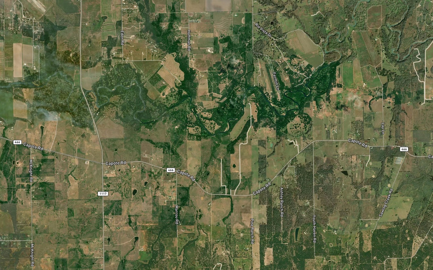 Satellite map of the Rocky Creek