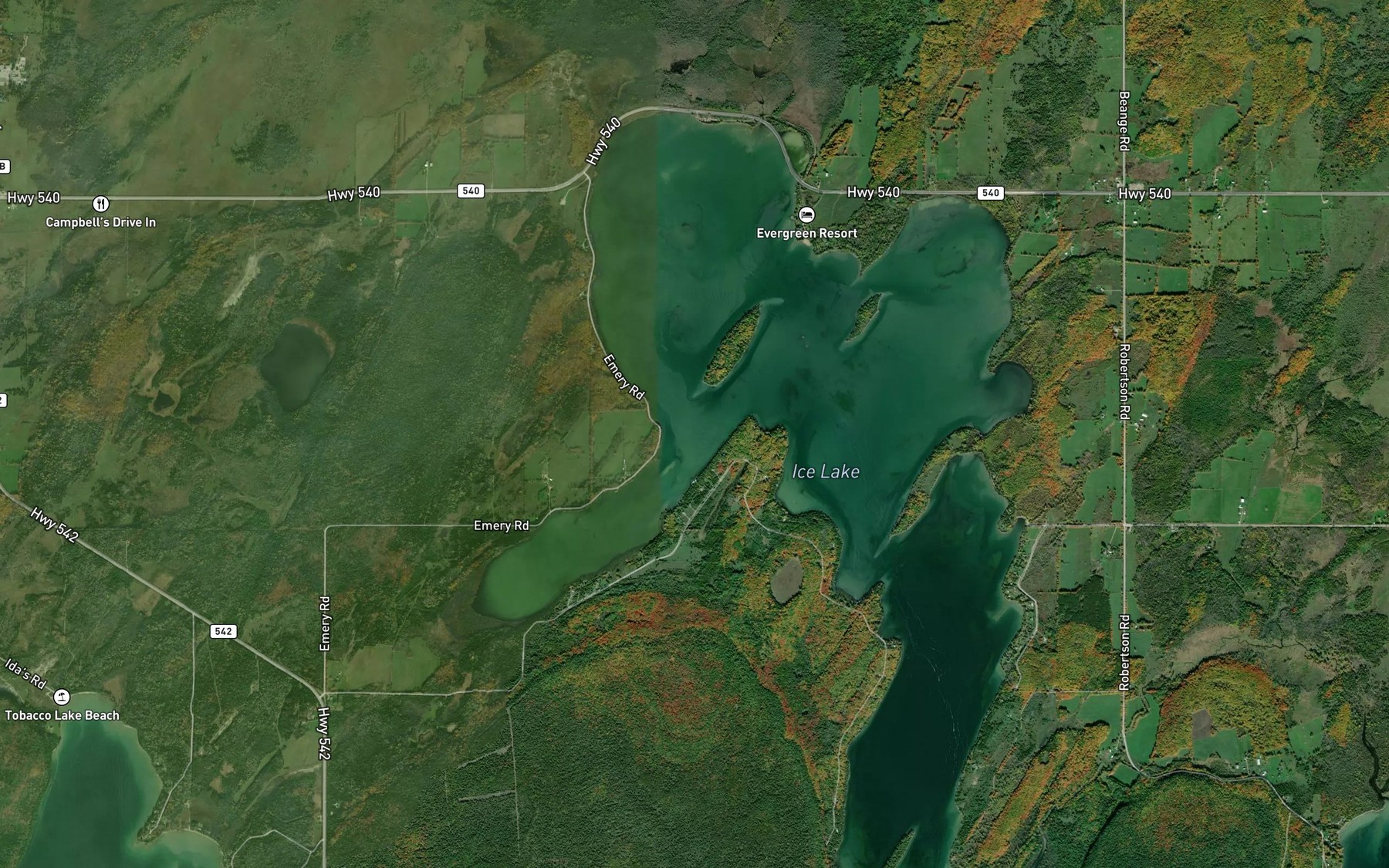 Satellite map of the Donaldson's Bay