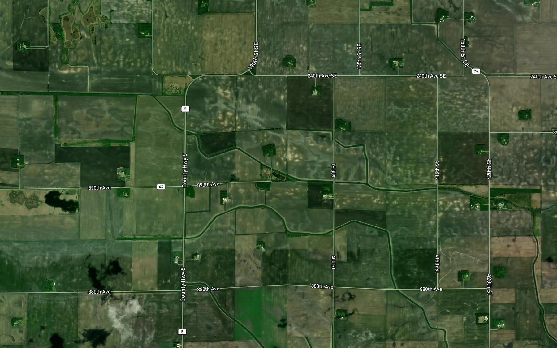 Satellite map of the Judicial Ditch Number Two