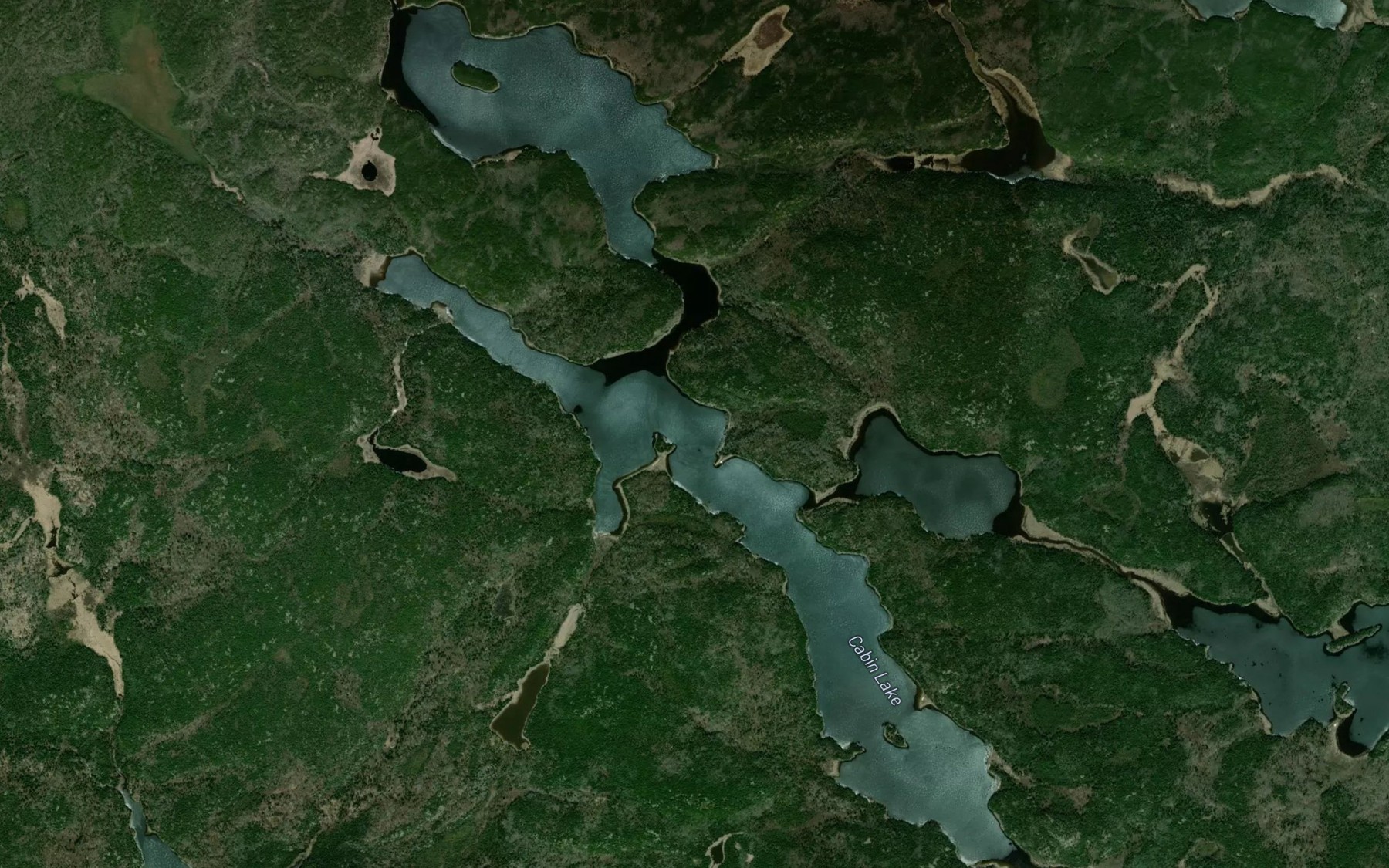 Satellite map of the Cabin Lake