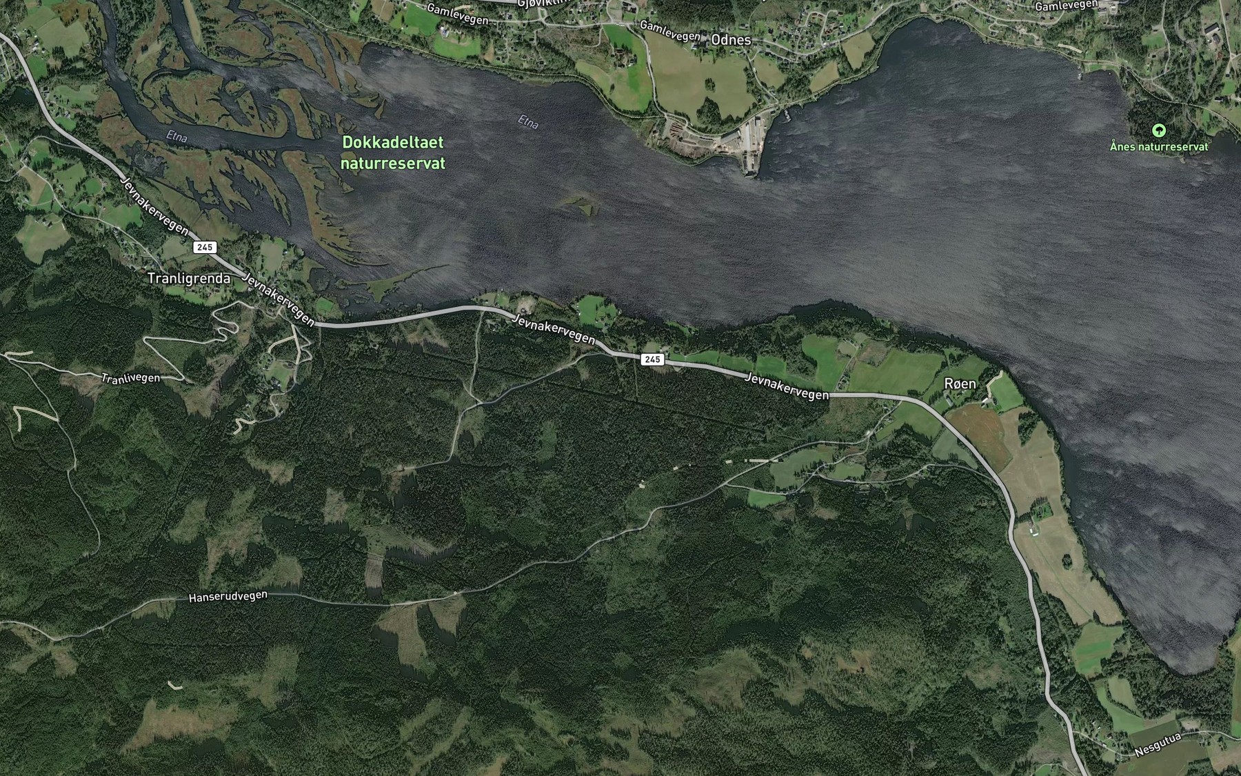 Satellite map of the Stanesbekken