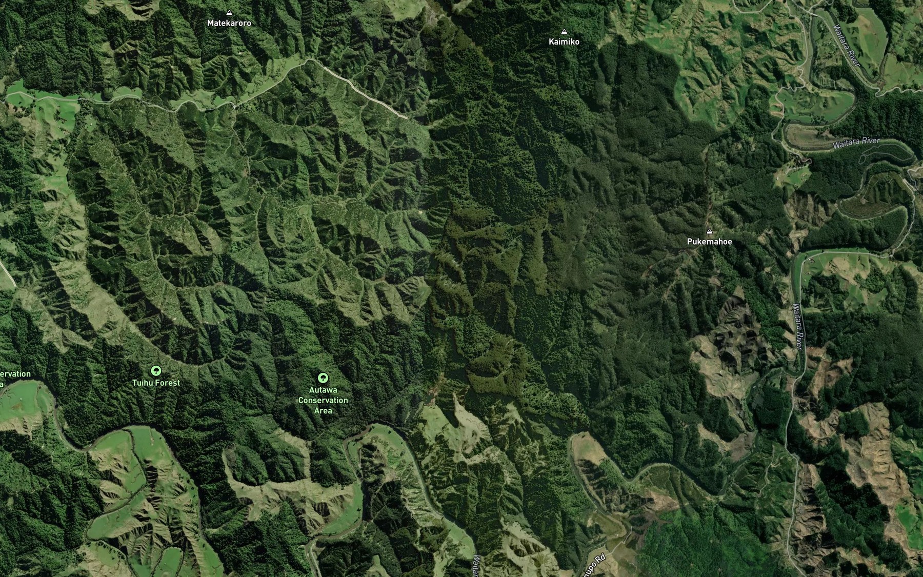 Satellite map of the Otuawhatu Stream