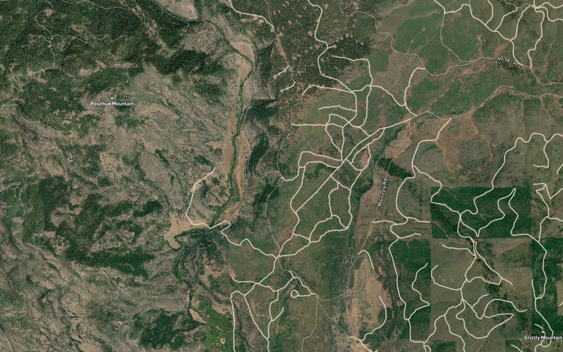 Satellite map of the Rattlesnake Spring