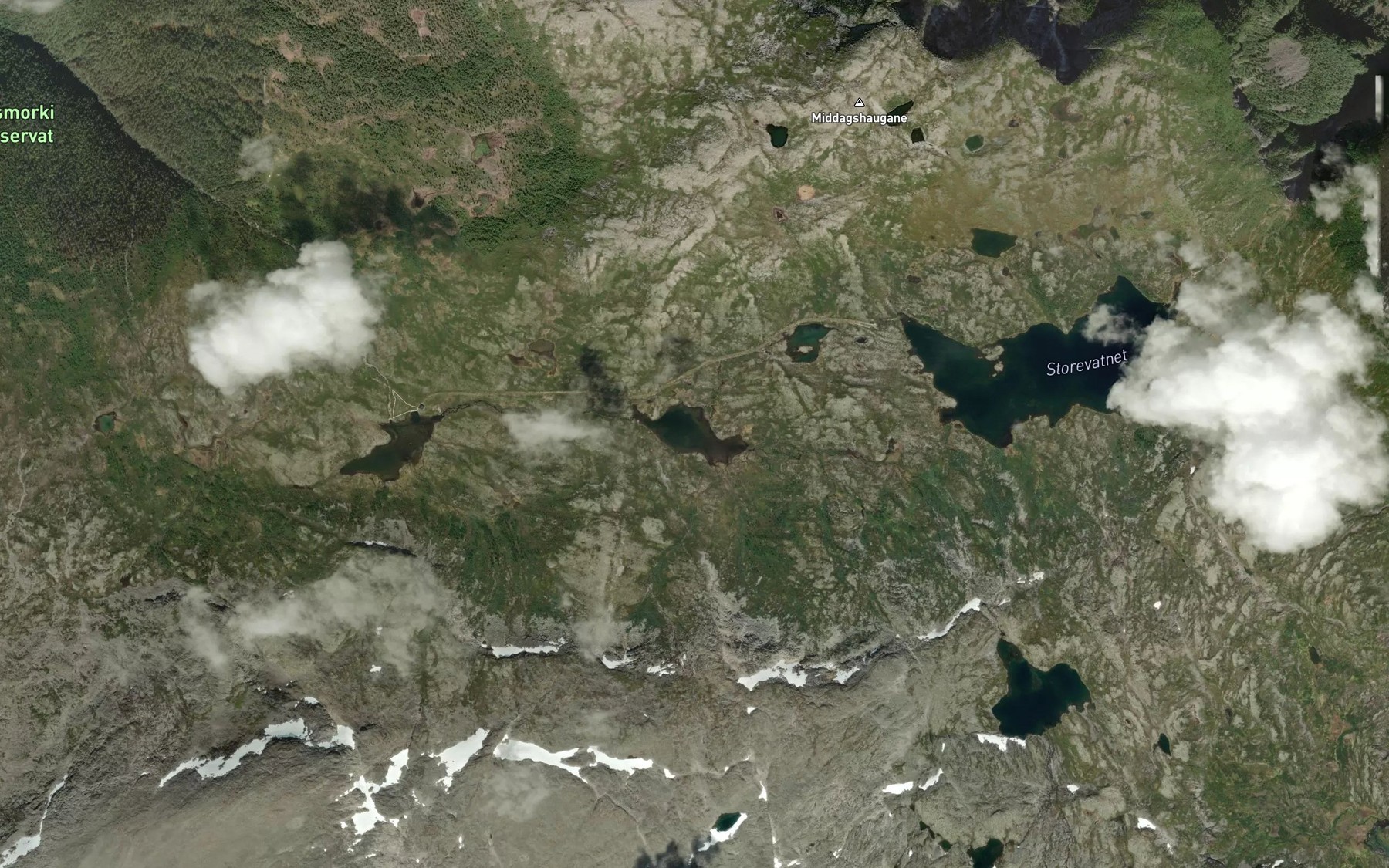 Satellite map of the Midtvatnet