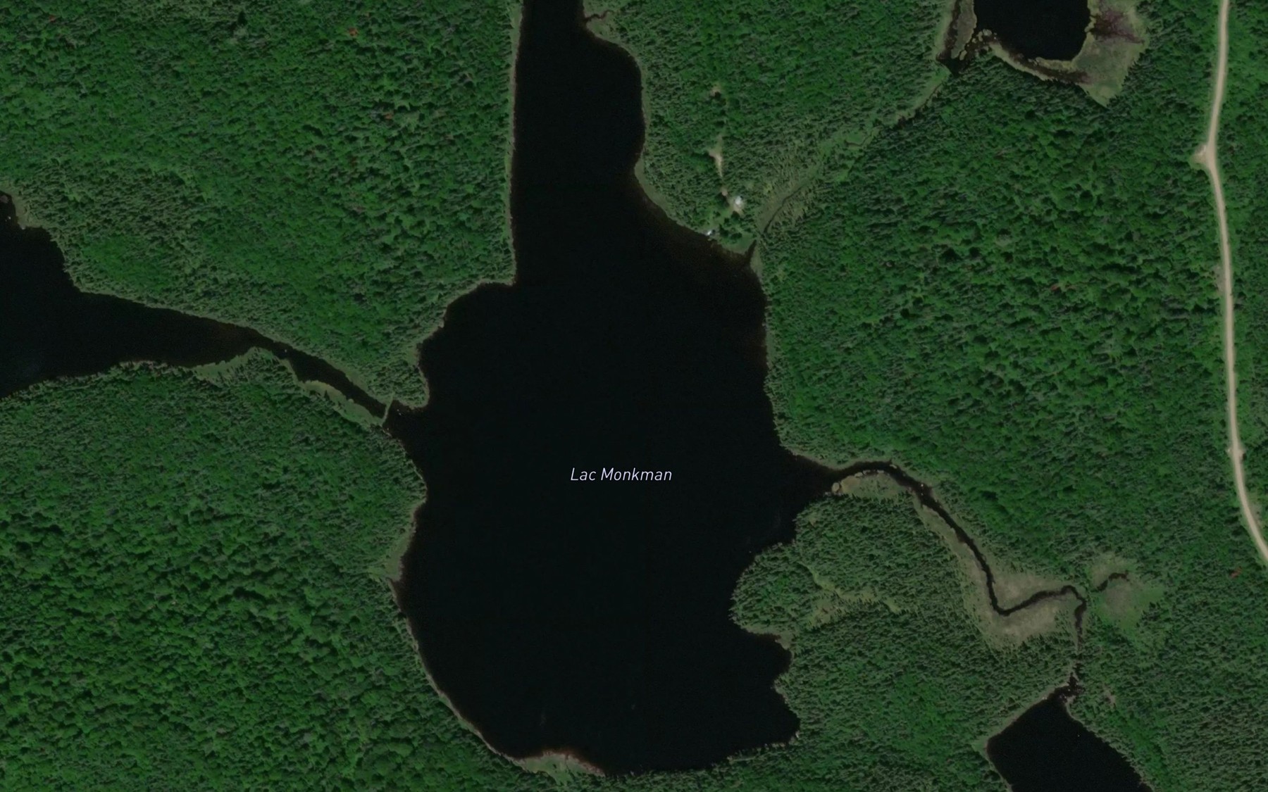Satellite map of the Lac Monkman