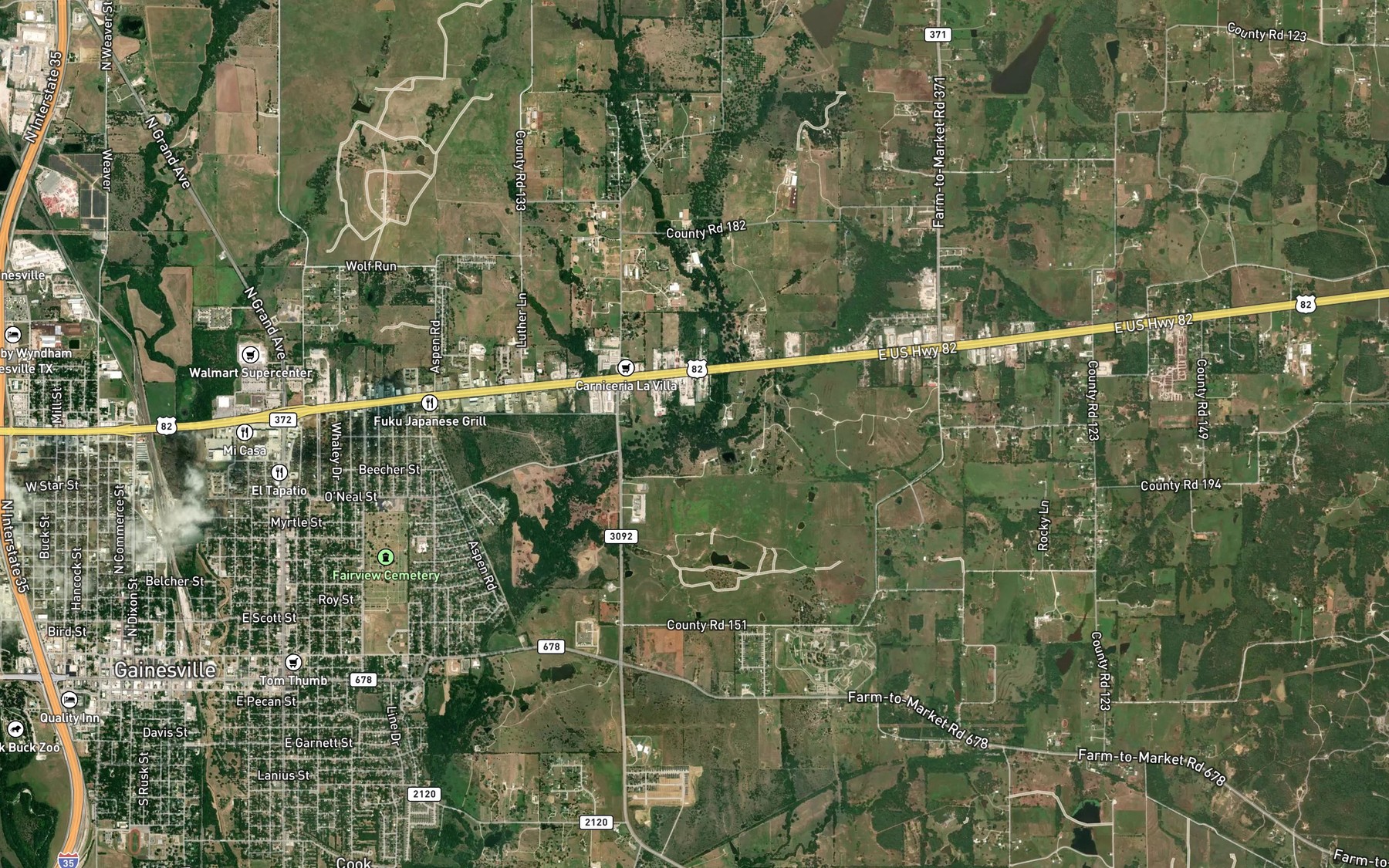 Satellite map of the Rock Creek