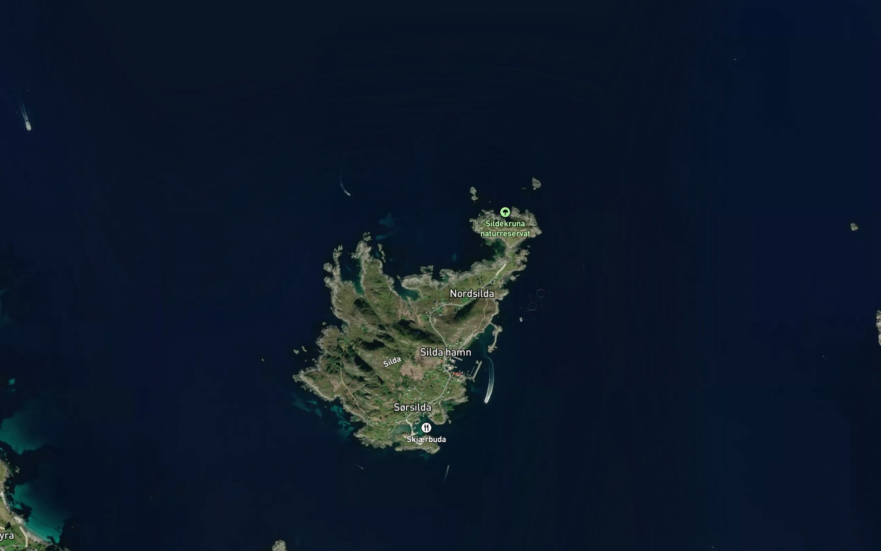 Satellite map of the Nordre Sildevika