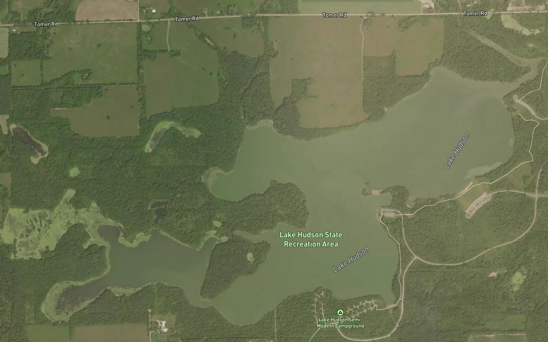 Satellite map of the Lake Hudson