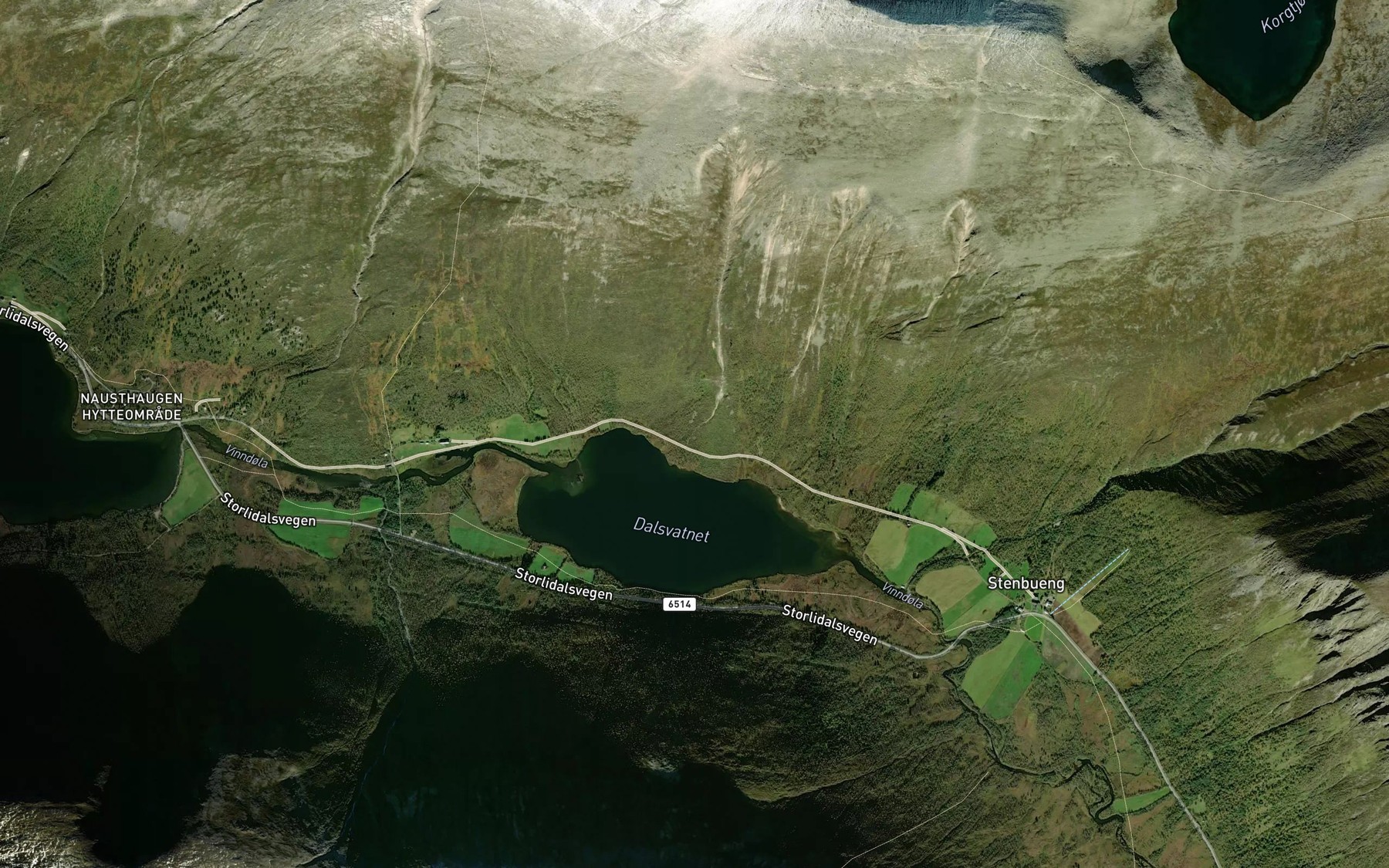 Satellite map of the Urdbekken