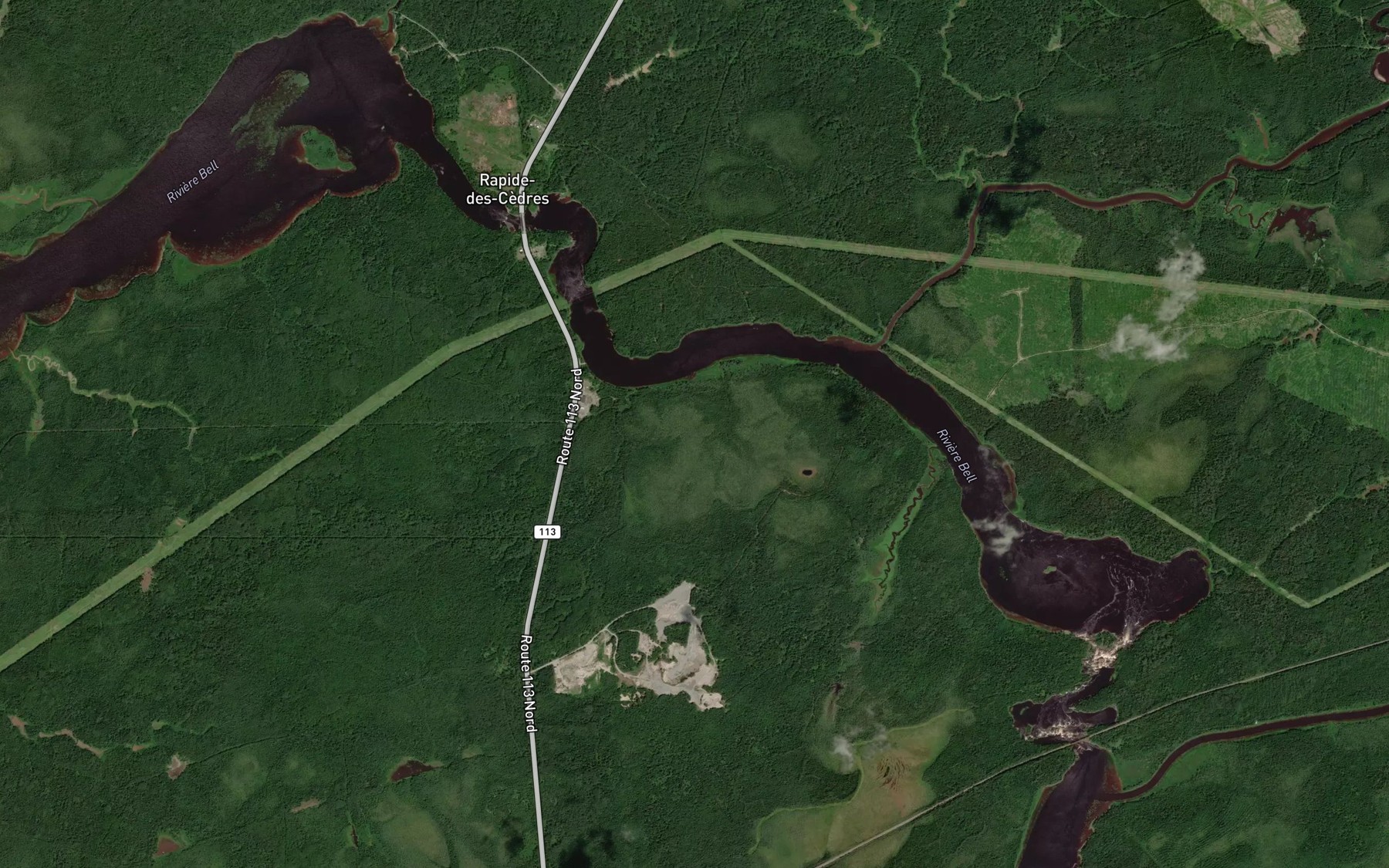Satellite map of the Rapide des Cedres