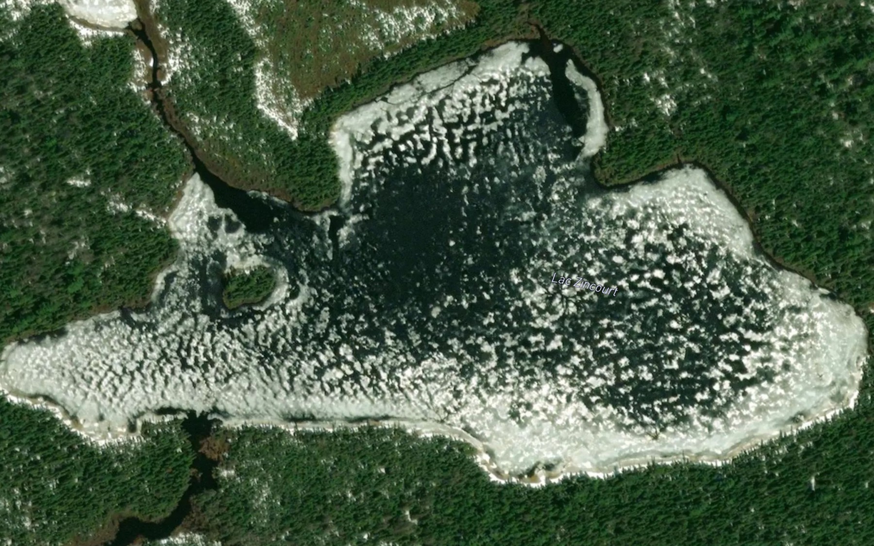 Satellite map of the Lac Zincourt
