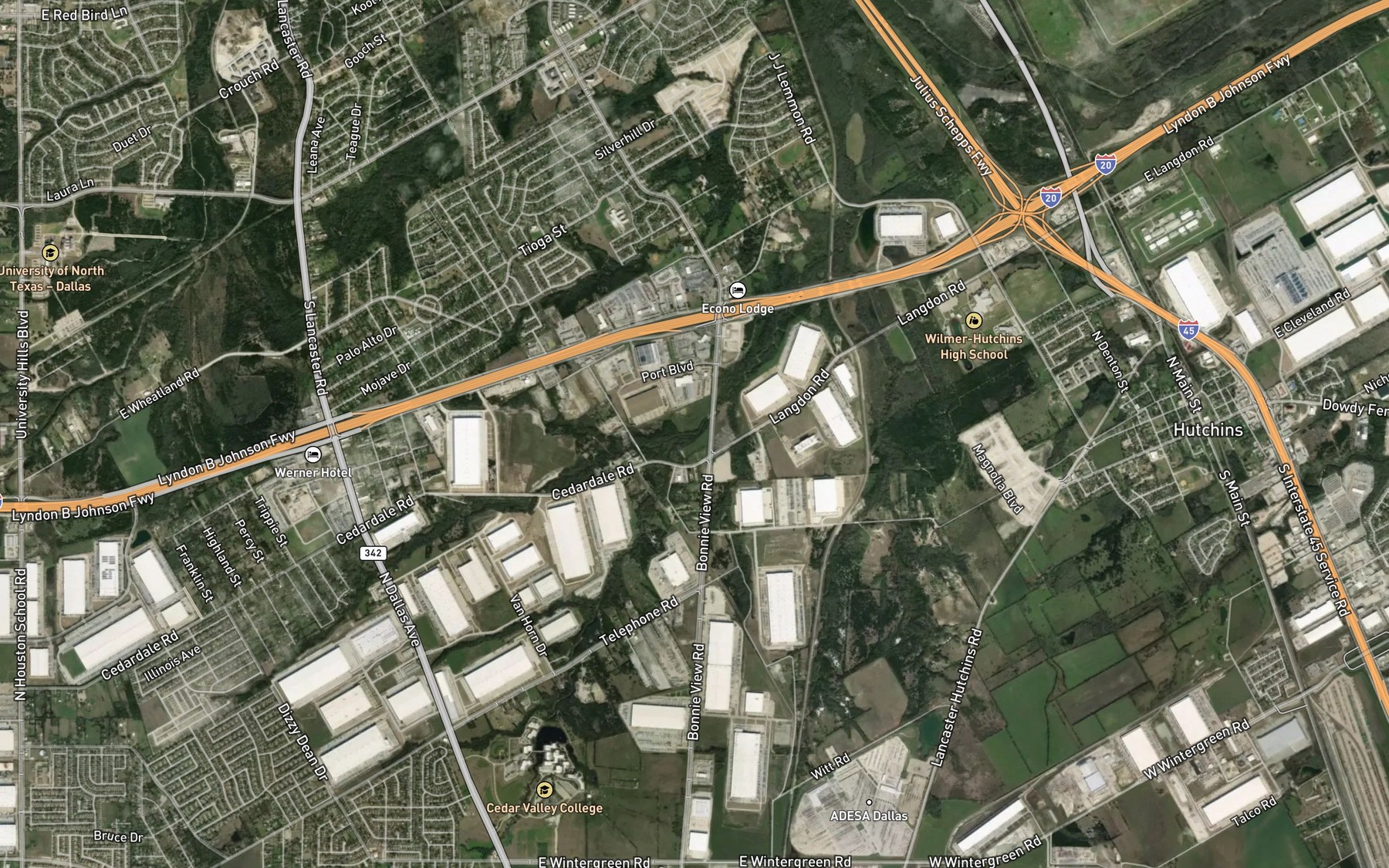 Satellite map of the Floyd Branch